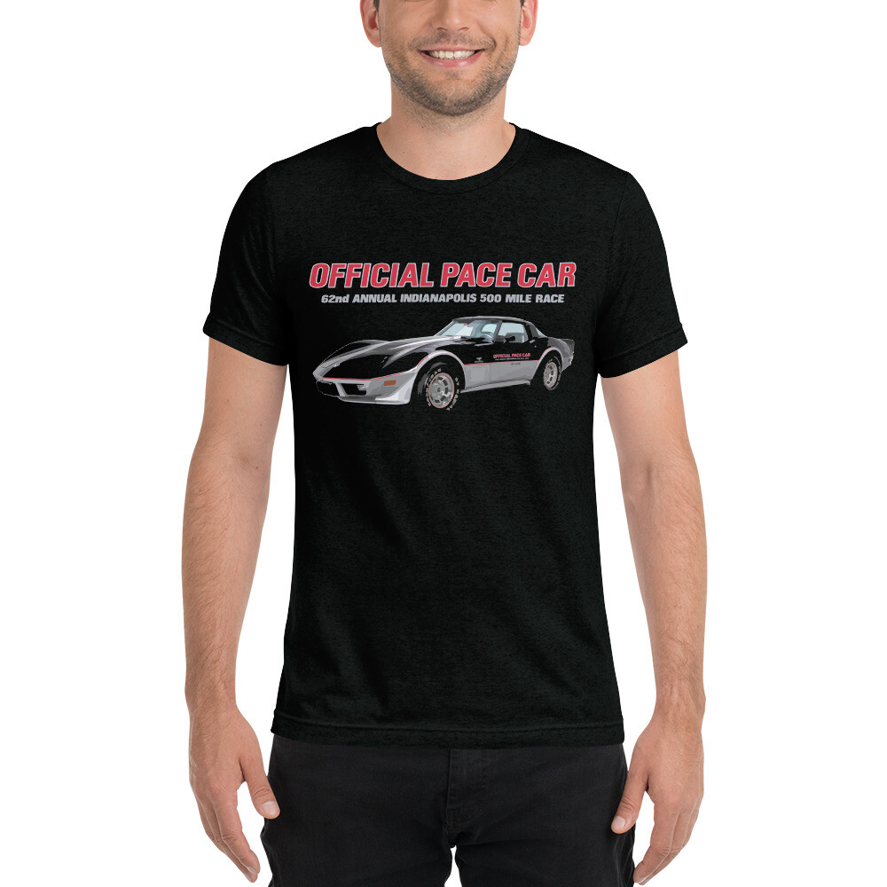 1978 vette C3 Indianapolis 500 Pace Car tri-blend Short sleeve t-shirt