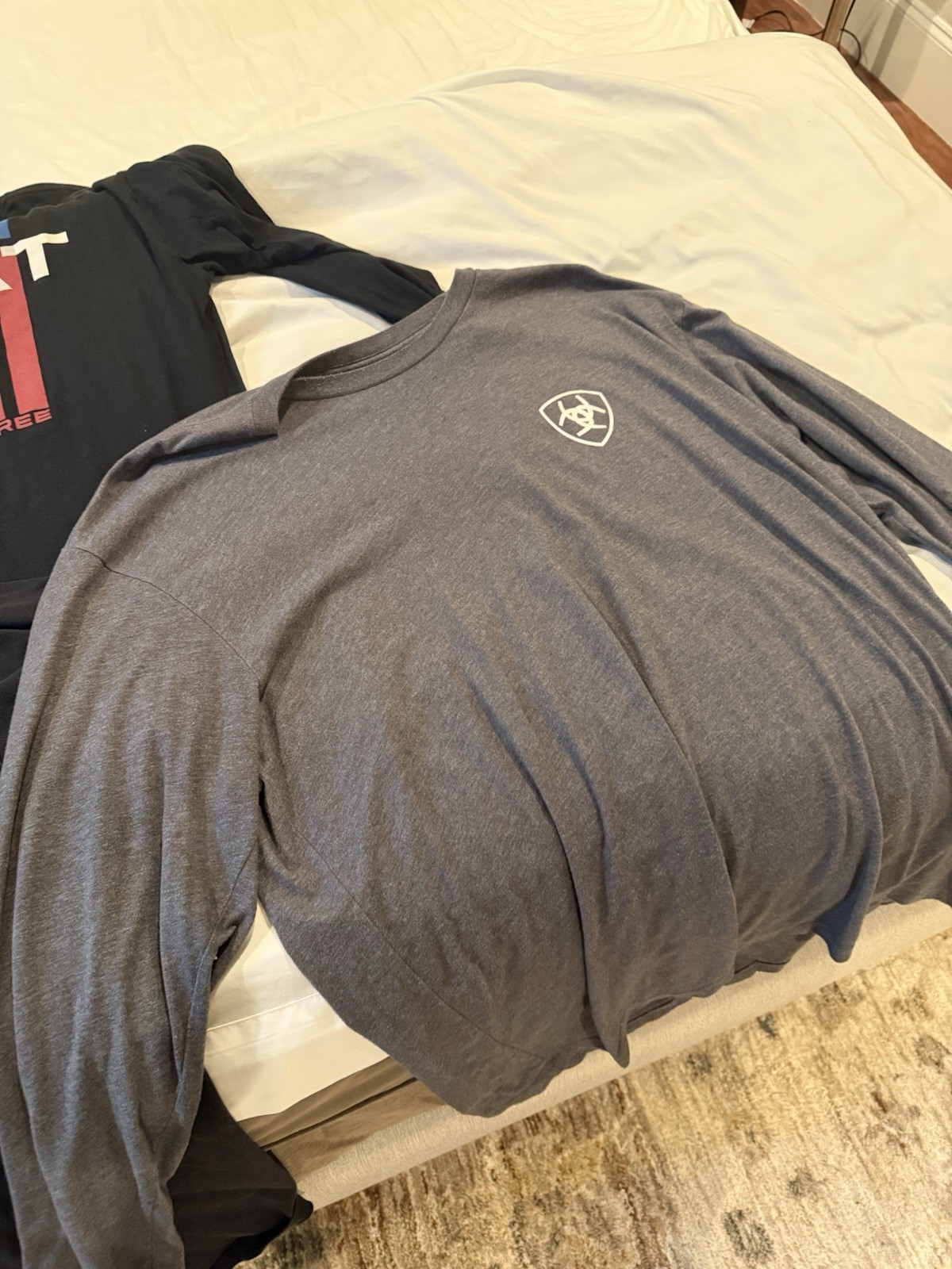 Ariat Men’s Gray Long Sleeve Graphic Logo Crew Neck T-Shirt Size XXL