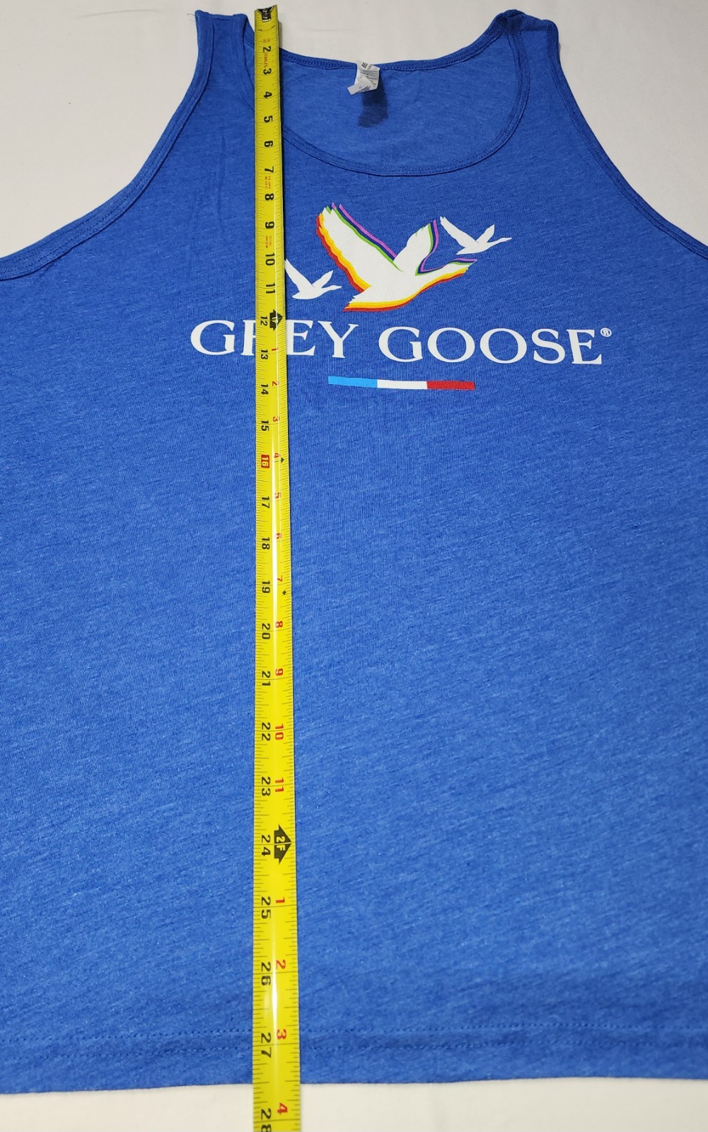 Grey Goose Vodka Men Blue Sleeveles Branded Tank Top Graphic Print Logo French M