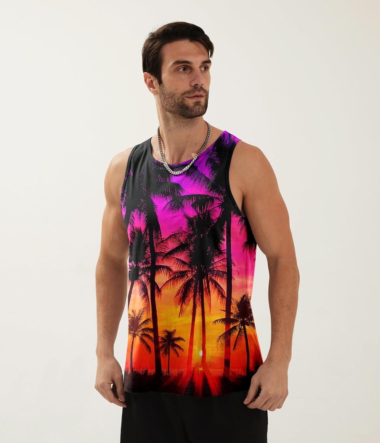 Mens Tank Tops Funny Graphic Summer Sleeveless Tank Top,comfortable, breathable