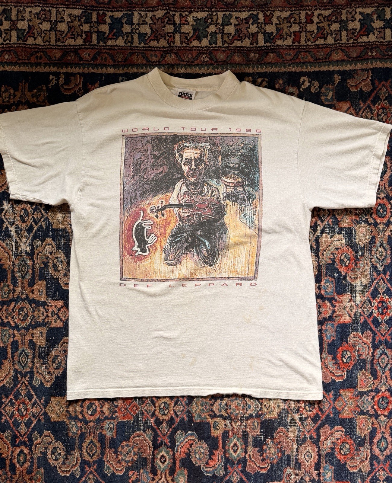 VINTAGE Def Leppard Slang Tour 1996 Graphic Print Double-sided Tultex XL