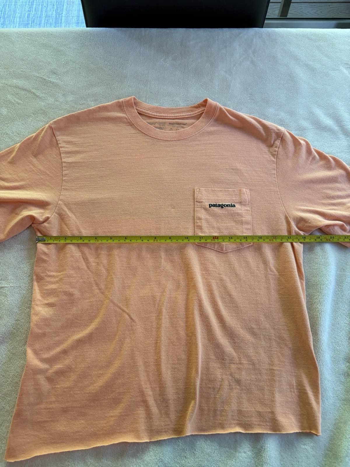 🔥Patagonia T Shirt Size Small (Cut-Off) Salmon Color Pocket Tee Recycled Poly