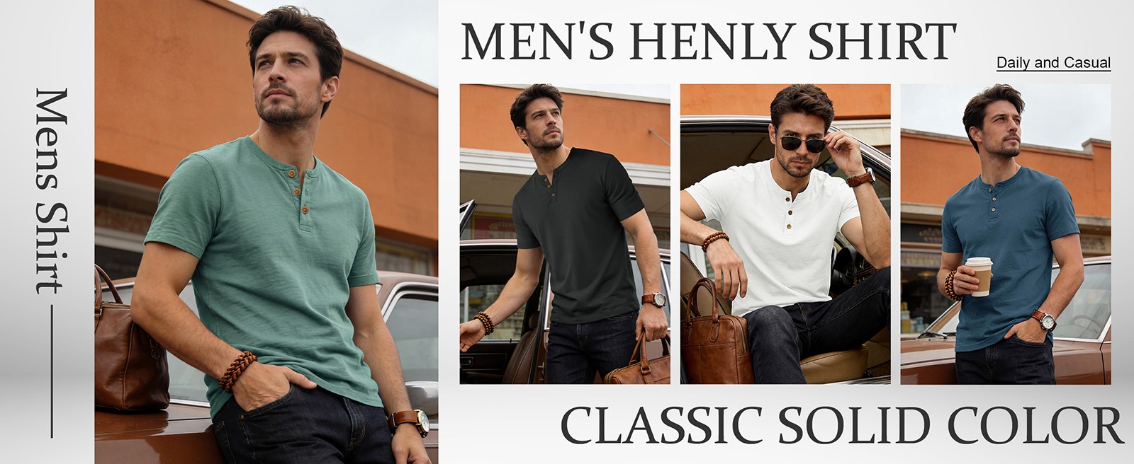 Men’s Henley Short Sleeve Shirt UPF 80+ Lightweight Moisture Wicking Summer Tops
