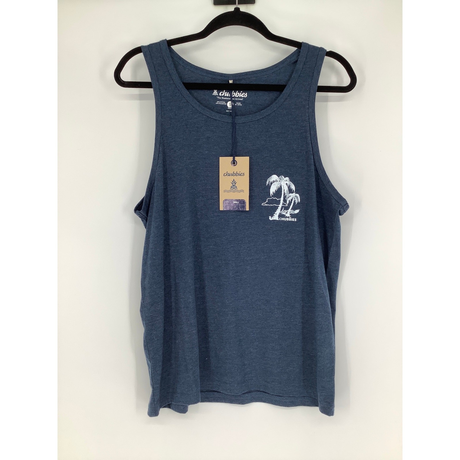 Chubbies Men’s S Blue The Relaxer Weekend Has Arrived Graphic Tank Top K24-17