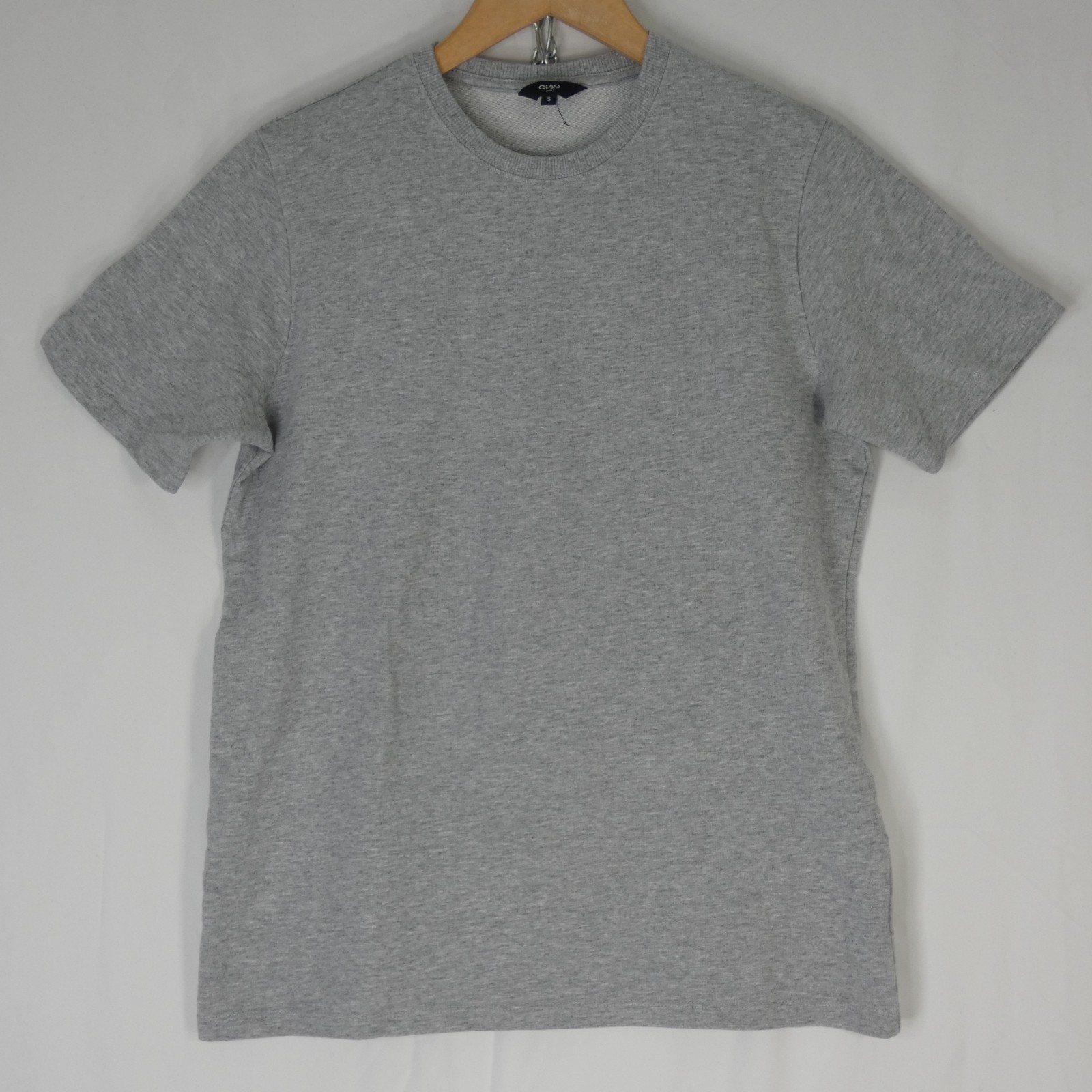 Ciao Italy Loopback Sweatshirt T Shirt Grey Short Sleeve Cotton Size S Minimalis