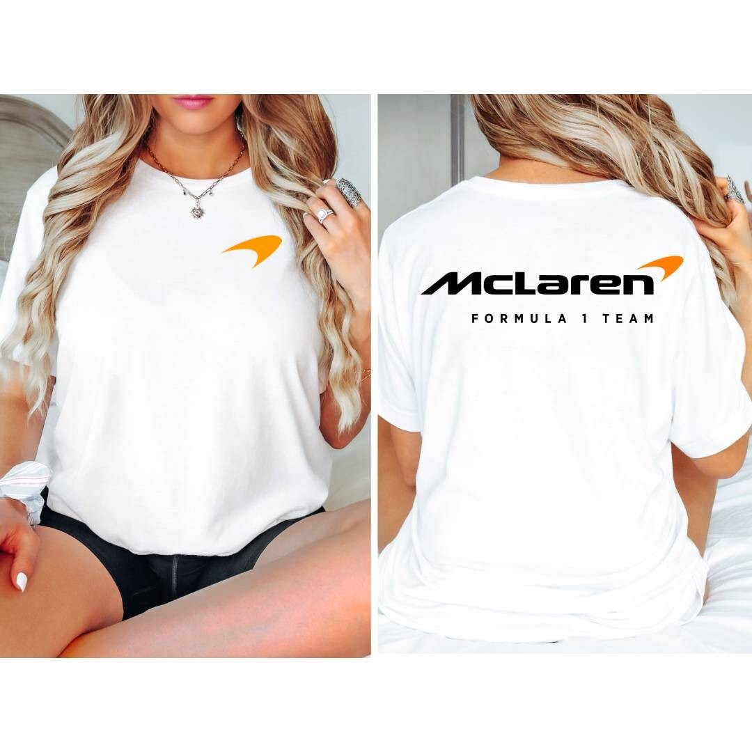 McLaren Racing Team F1 Formula Tshirt White Tee Print Gildan Unisex T-Shirt