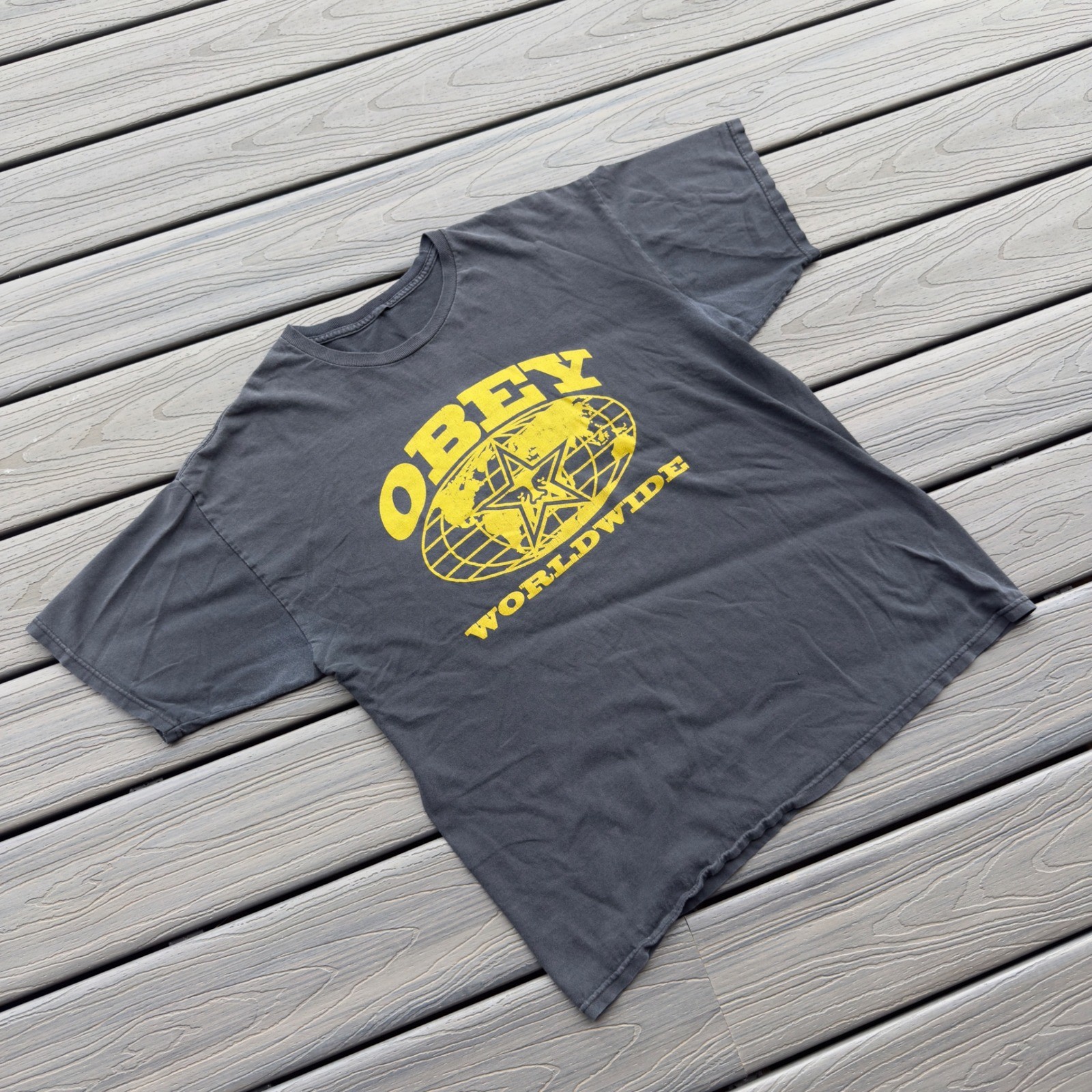 Y2K Obey Worldwide Skatercore Punk Short Sleeve Graphic Tee Shirt