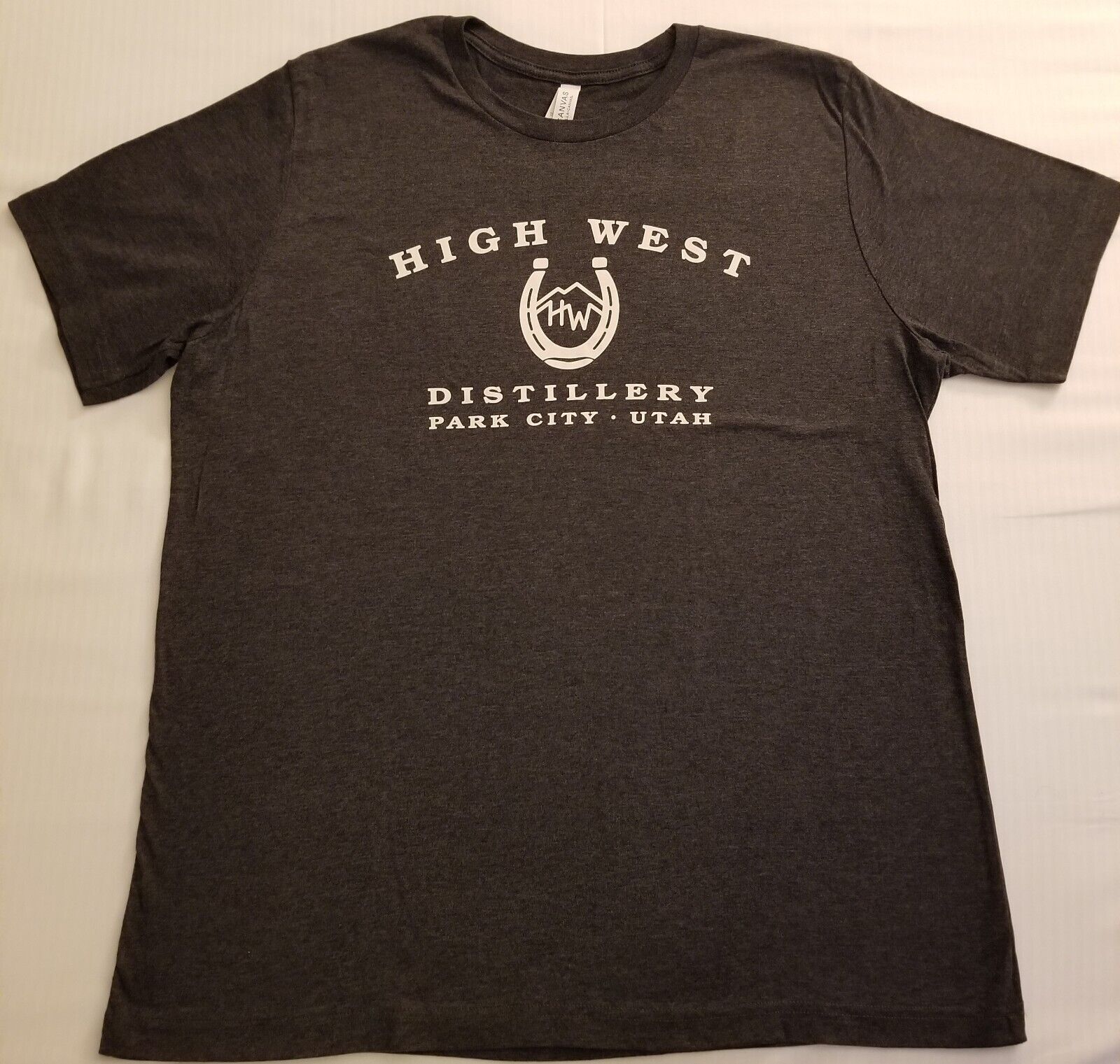 High West Distillery Dk Gray Bella-Canvas Crew Neck T-Shirt size M, L, XL, 2XL