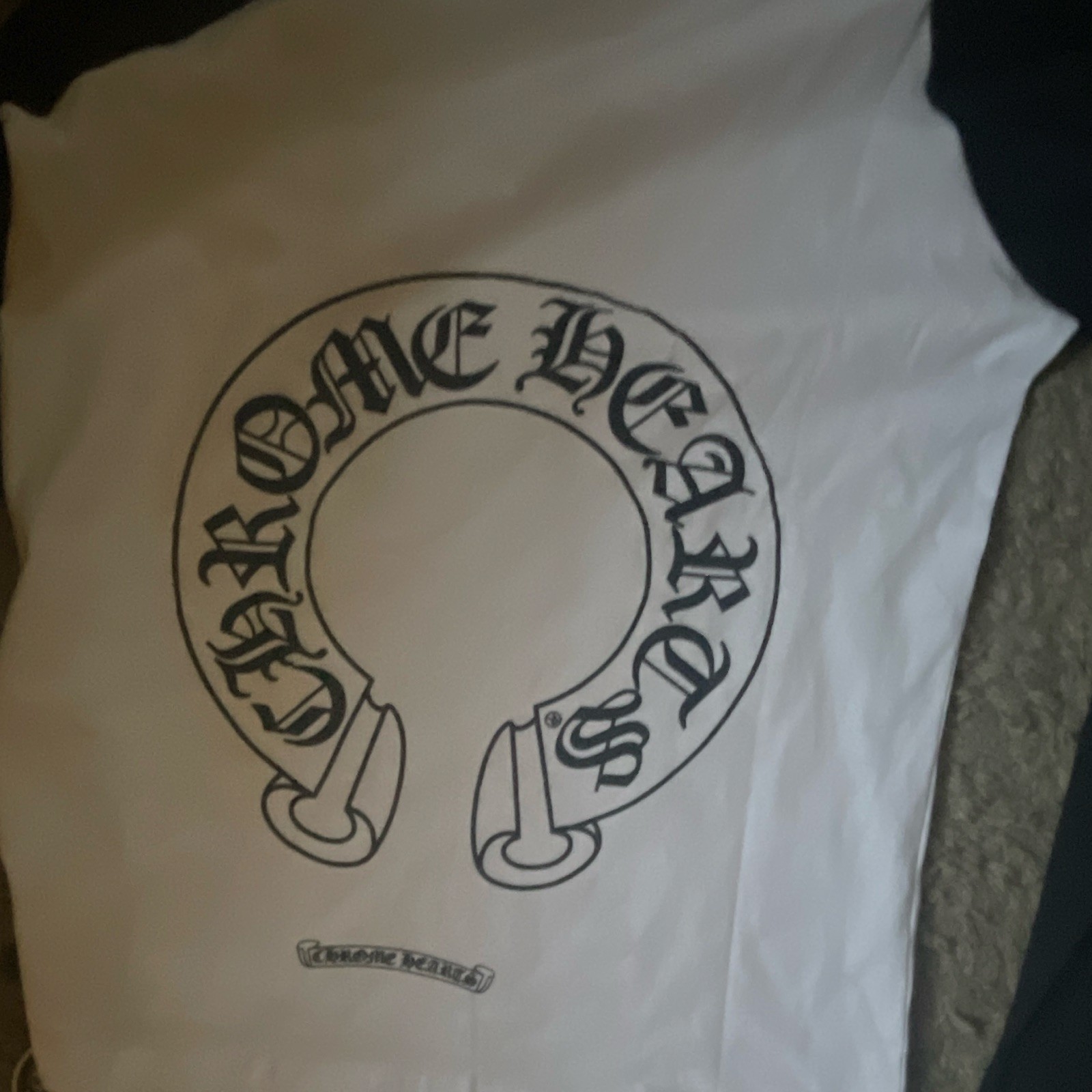 Chrome Hearts Raglan Long Sleeve Graphic Tee White/Black Cotton Jersey Men M