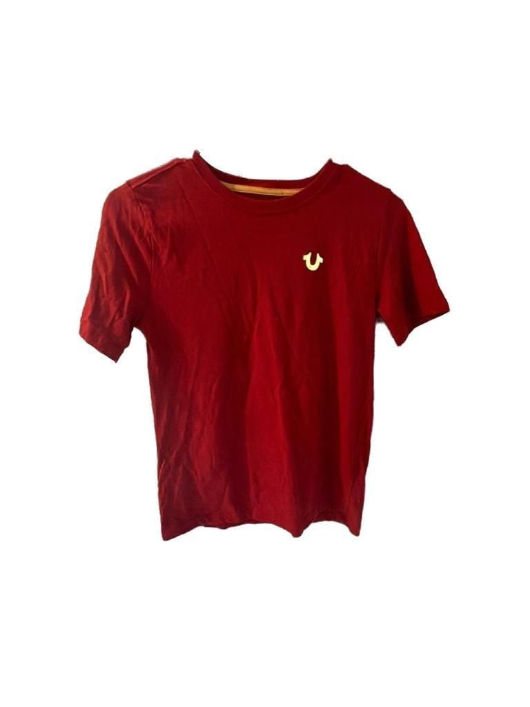 True Religion Boys World Tour Graphic T-Shirt Red Gold
