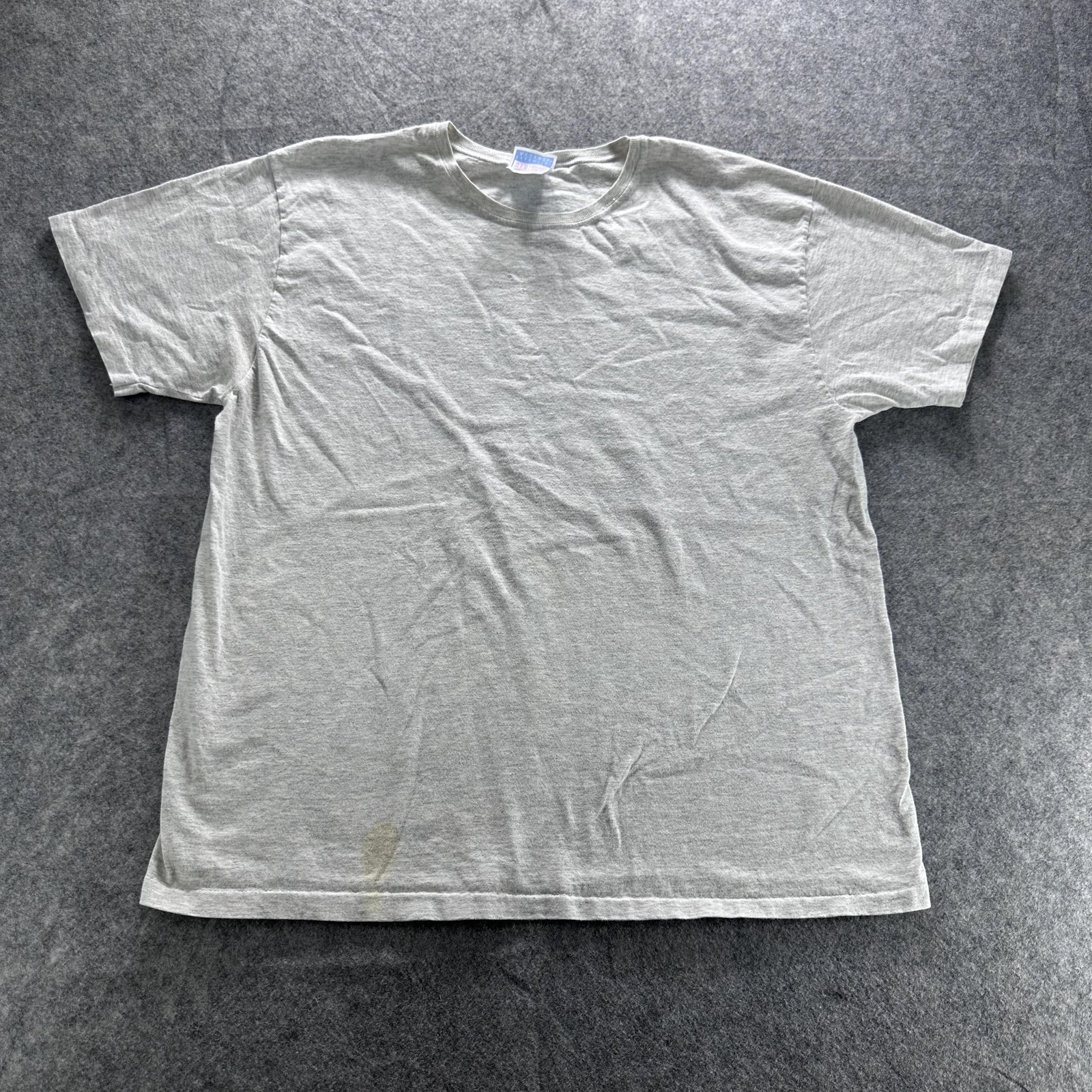 Vintage Hanes Shirt Mens XL Gray Blank Essential Accents Crewneck 90s Tee
