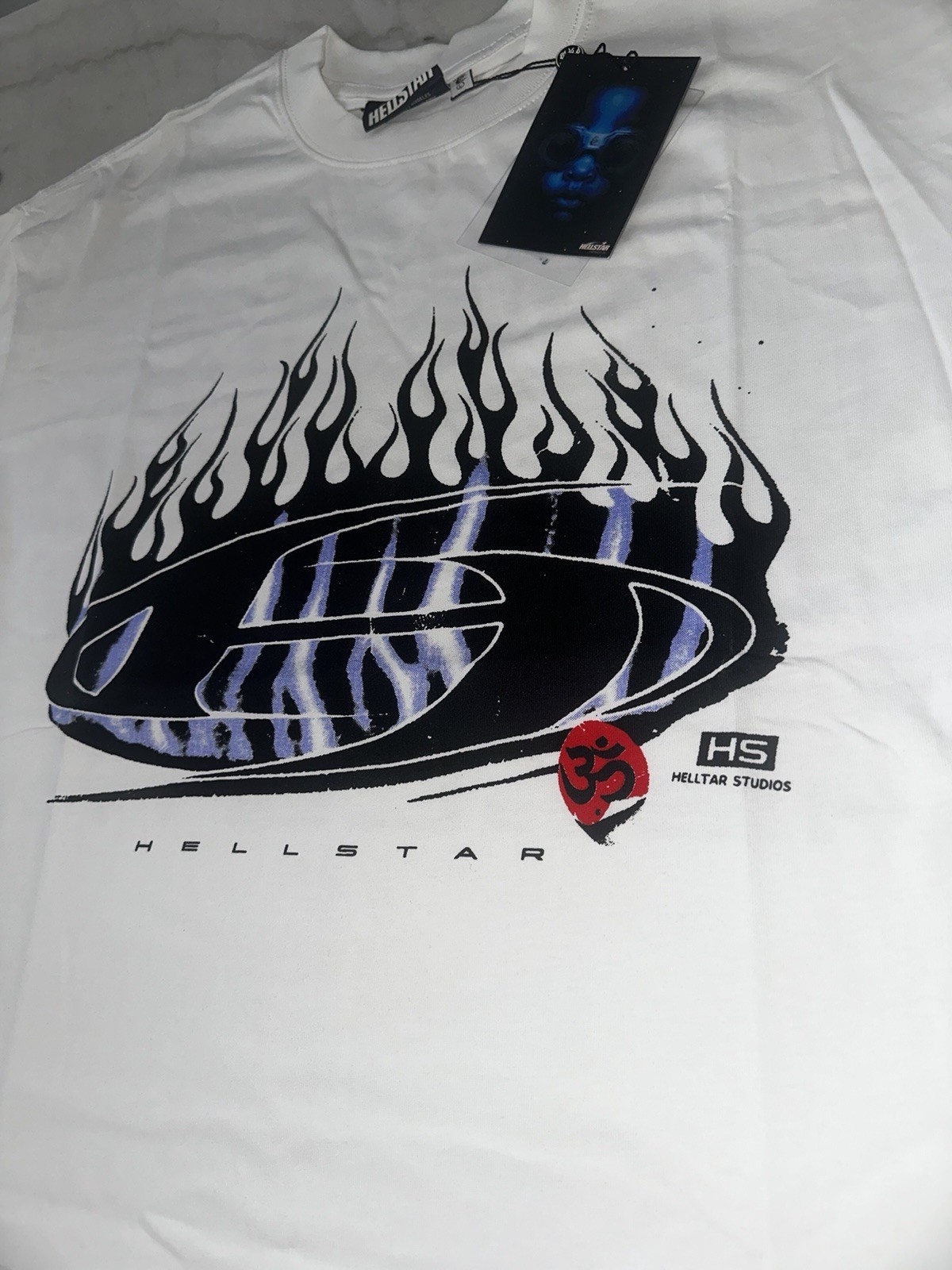 Hellstar White Logo Graphic Crew Neck Short Sleeve T-Shirt Men’s M/L