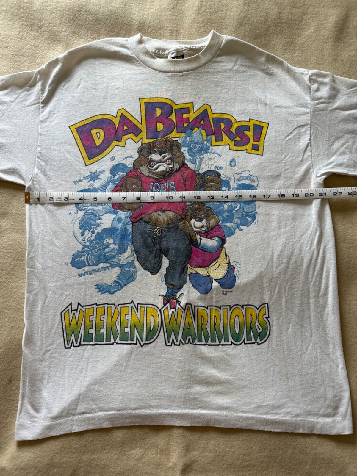 Vintage USA Single Stitch Funny Football Da Bears – Weekend Warriors White Large