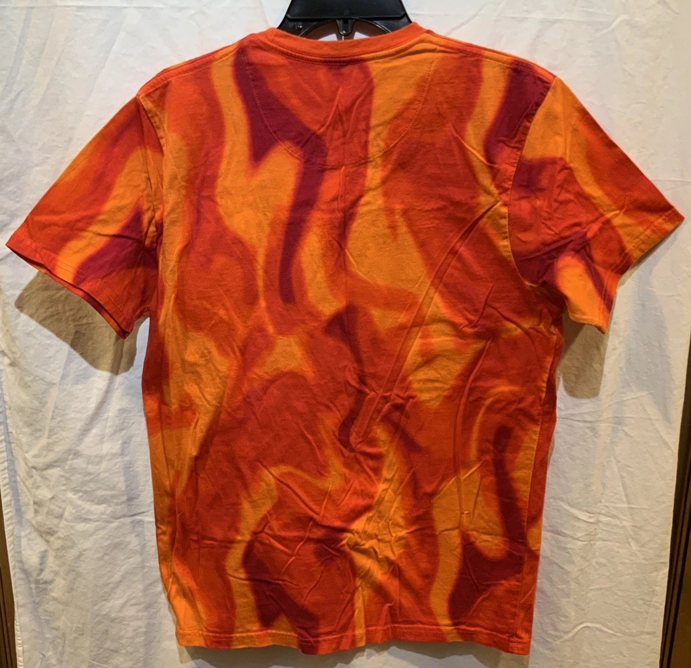 CSG Men’s Fire Graphic Print Orange Short Sleeve T-Shirt Size Large