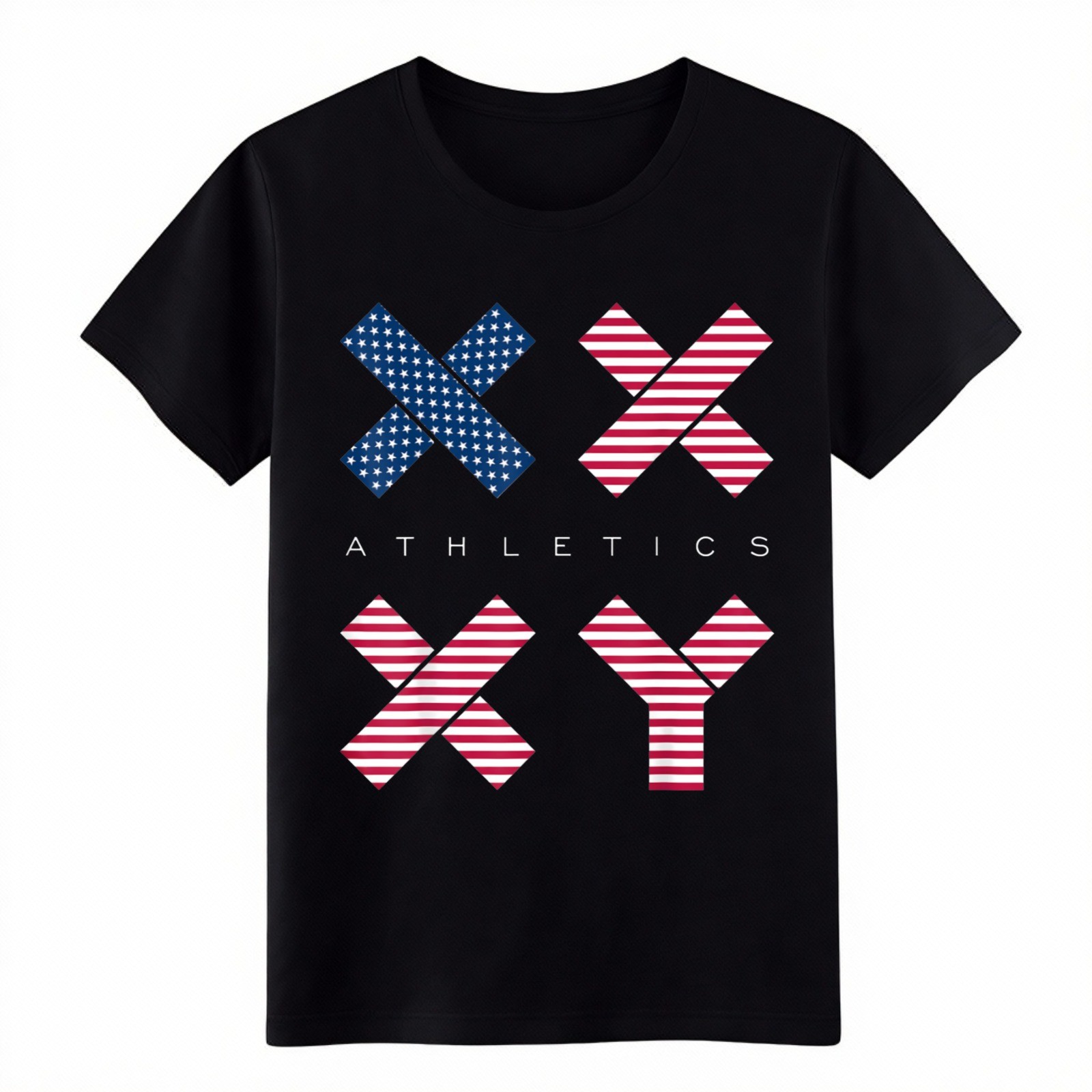 Trendy Patriotic XX XY Athletic Print Tee|Unisex Workout & Casual Hang T-Shirt