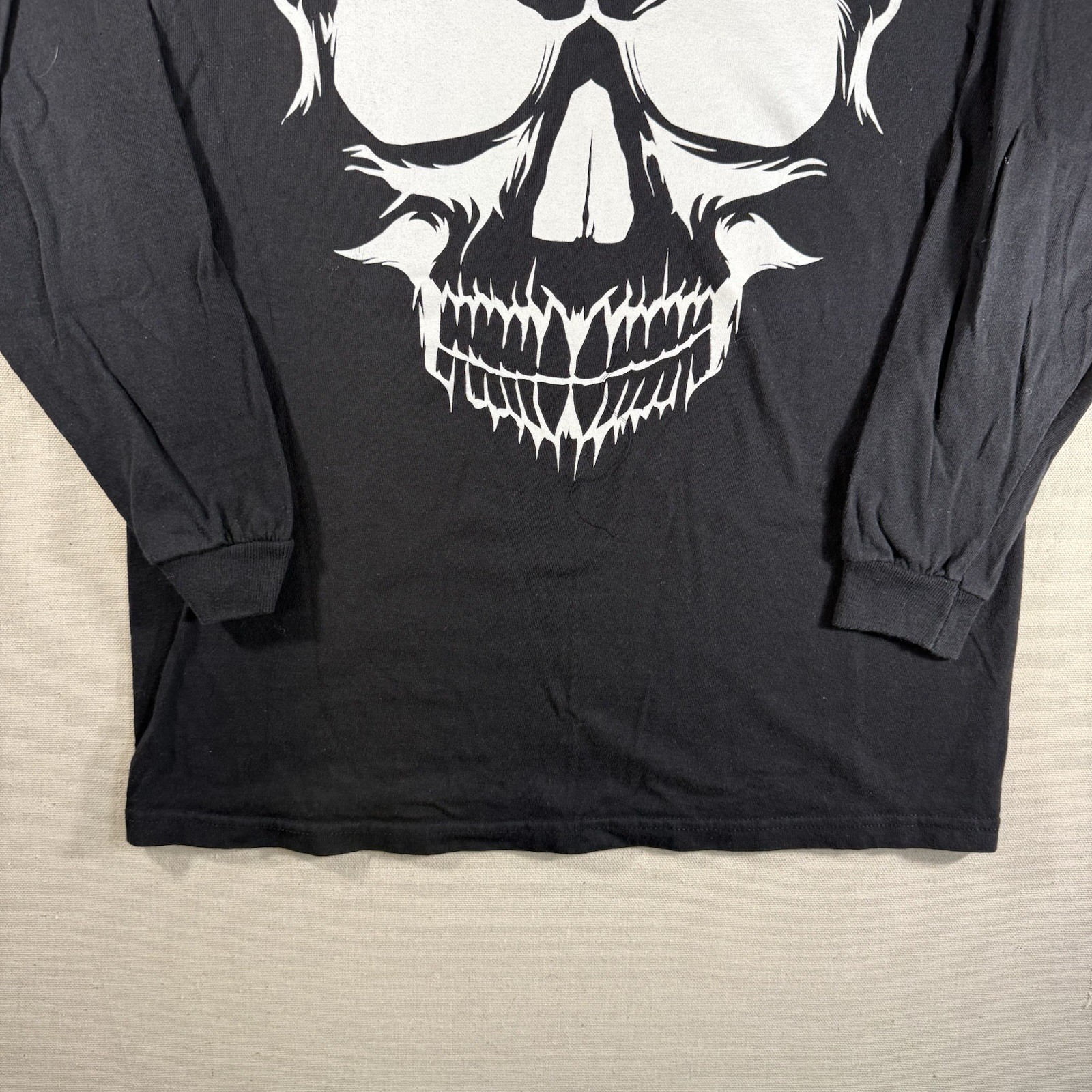 Delta Pro Weight Black Long Sleeve Skull Y2K Vintage Size XL 2000s