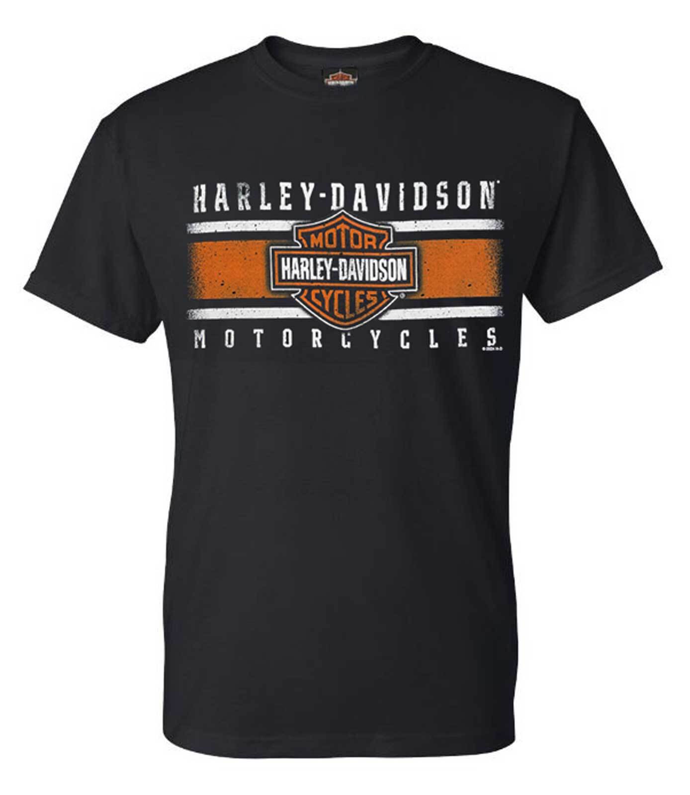 Harley-Davidson Men’s Iconic Bar & Shield Crew-Neck Short Sleeve Shirt – Black