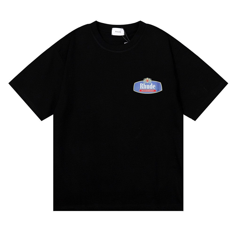 RHUDE NEW Men Women High Quality Loose Leisure Cotton Short Sleeve T-Shirt M-2XL