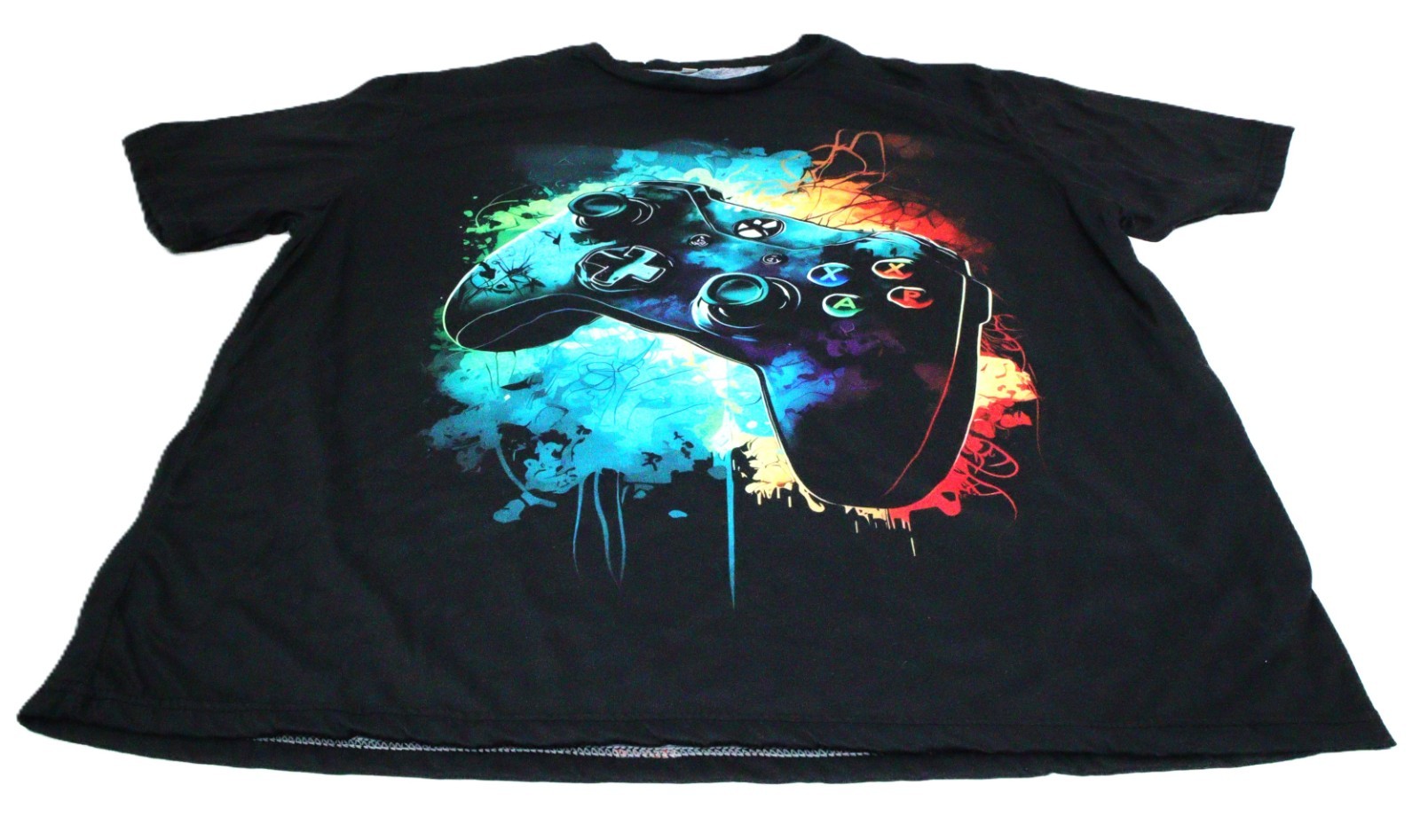 BF Vintage Men’s 1XL Black Graphic T-Shirt Video Game Controller Print T0452