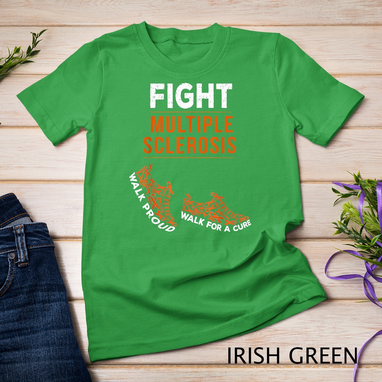 Fight Multiple Sclerosis MS Awareness Warrior Ribbon Unisex T-shirt
