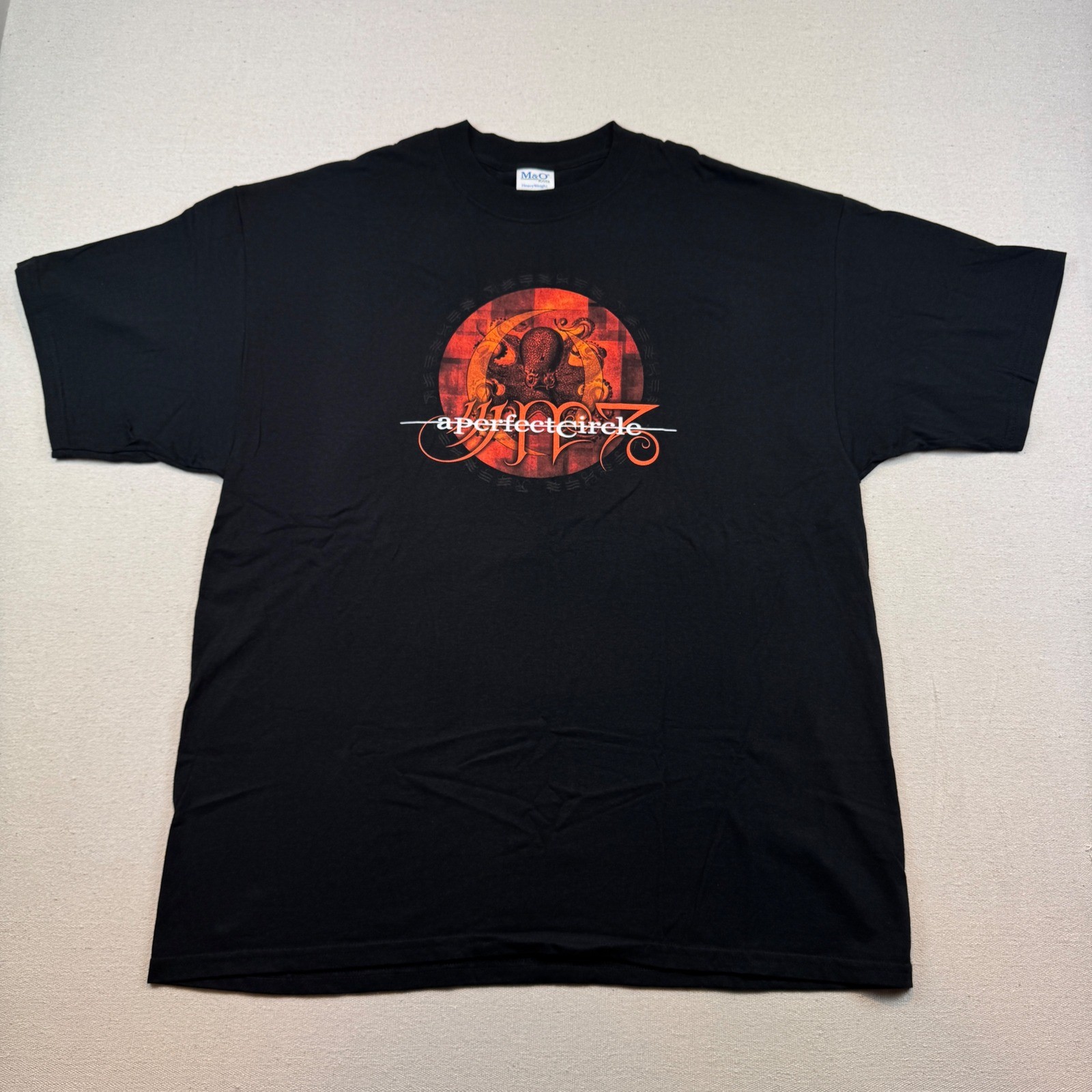 A Perfect Circle Octopus Logo Black Heavyweight Band T-Shirt Mens XXL M&O Knits