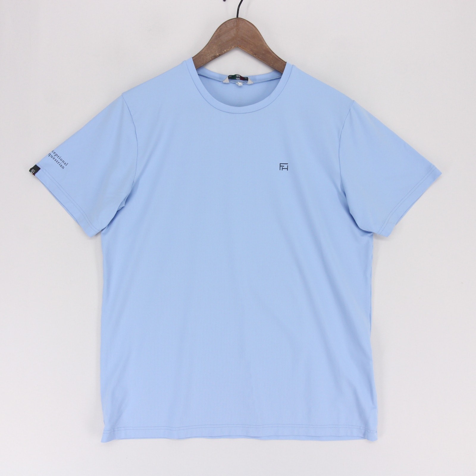 For Horses T Shirt Mens M Sky Blue Equestrian Italy Technical Limited Edition