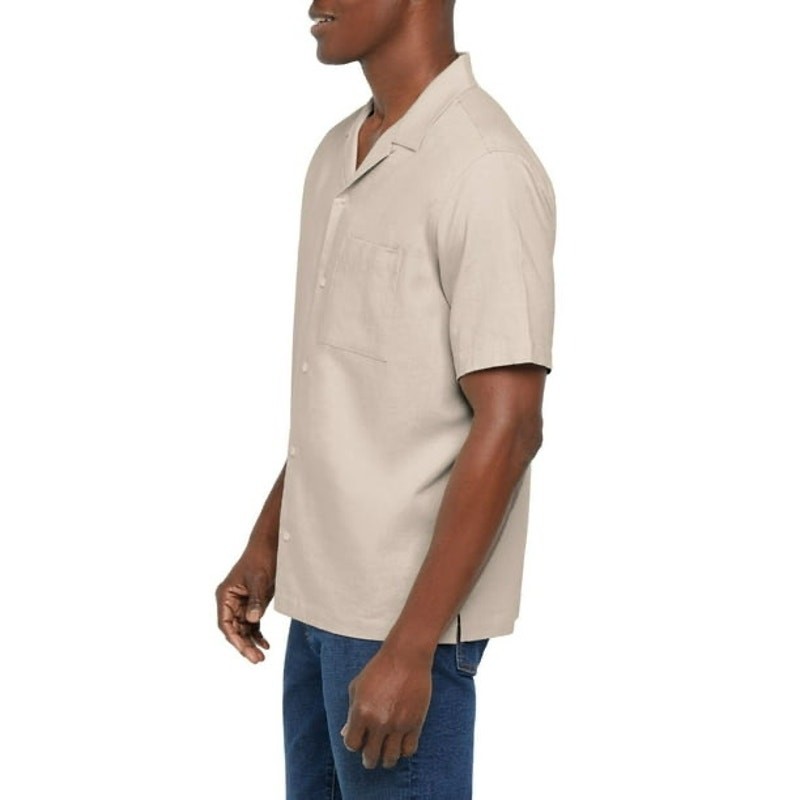 Gap Linen Blend Camp Collar Short Sleeve Shirt Men’s XXL Relaxed Fit