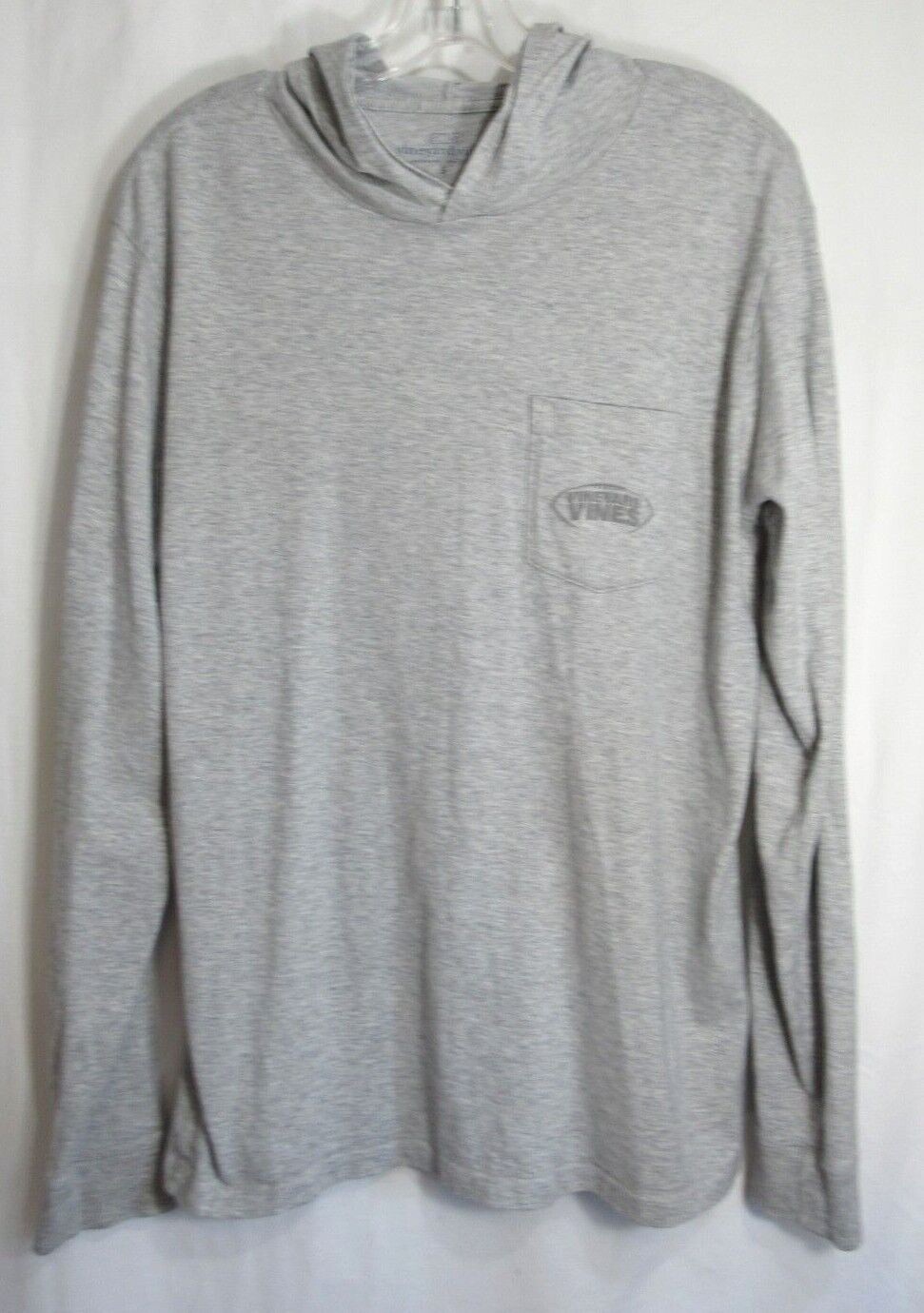 Vineyard Vines Gray Football Hooded Long Sleeve Shirt Size Small EUC