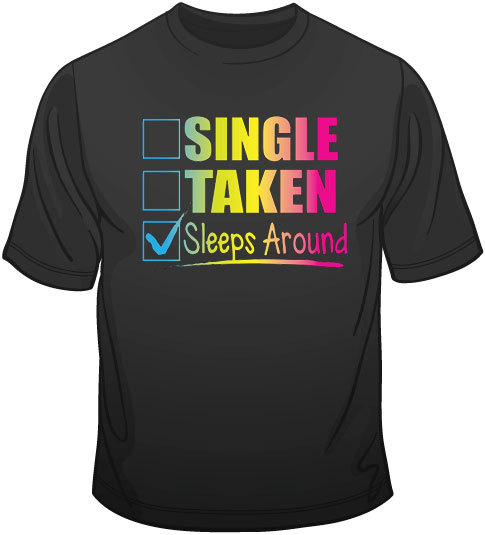 Sleeps Around Neon T Shirt Choose Style & Size Up to 4XL Rave Blacklight 10497