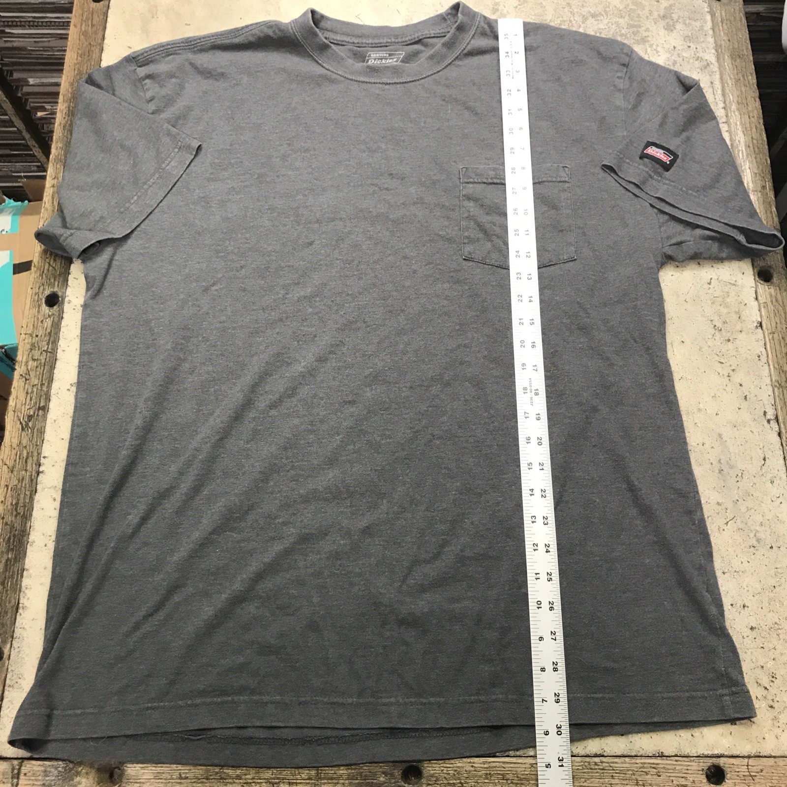 Dickies Gray Short Sleeve Mens XL Pullover Performance Work Shirt Pocket Cot Pol