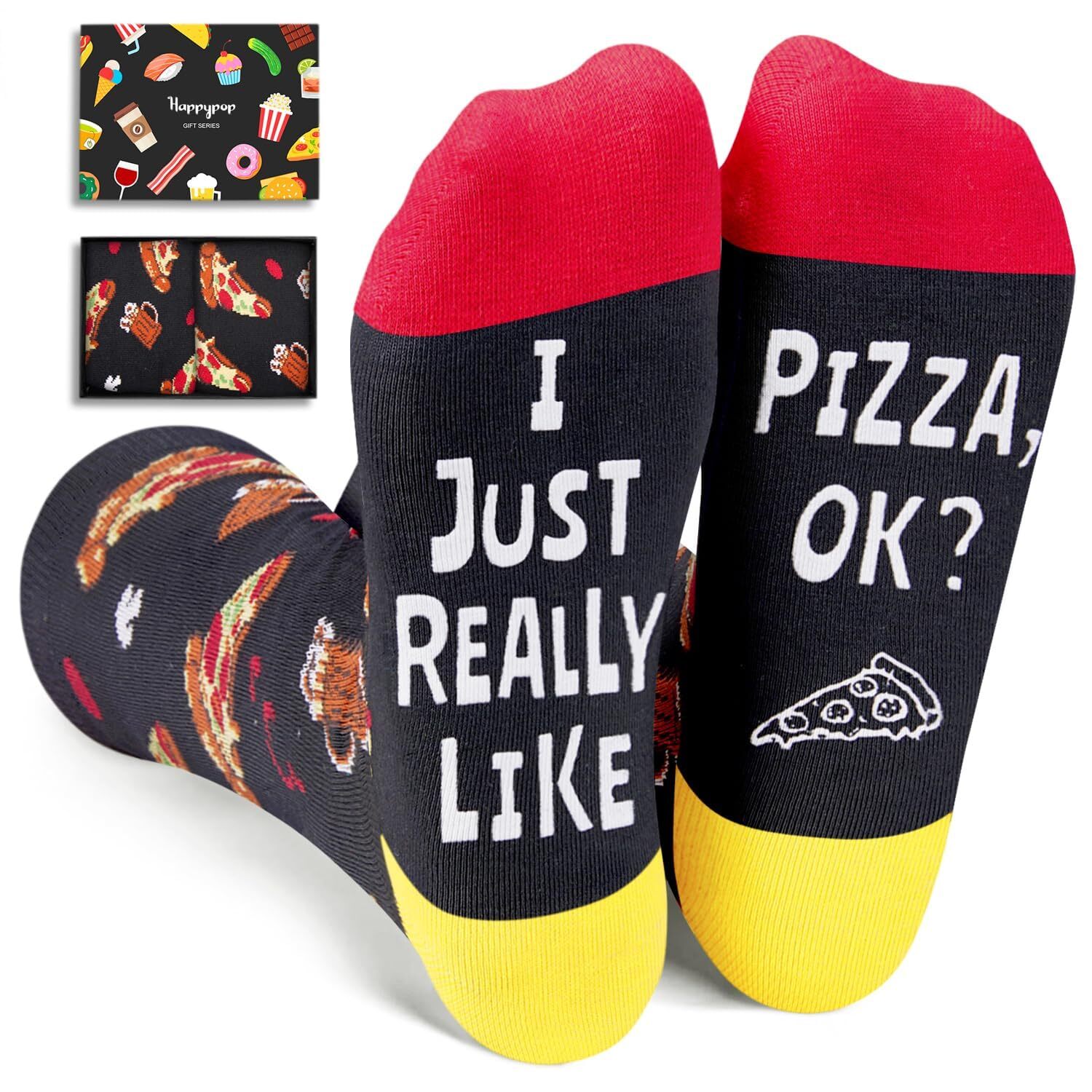 Funny Food Socks for Men Women Hamburger Taco Pizza Burger Themed Gift