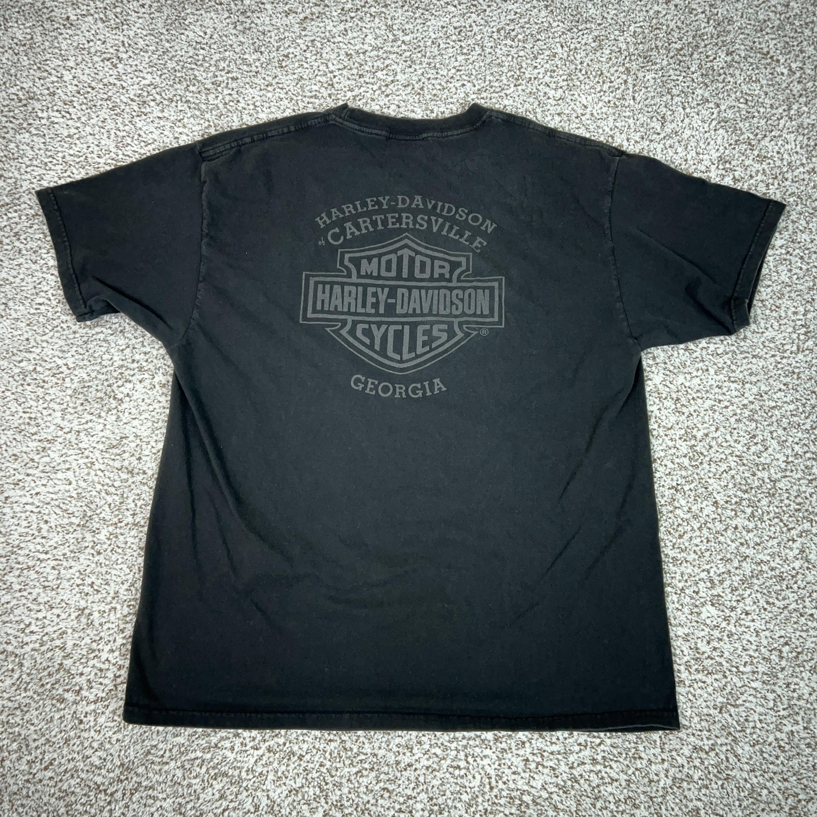 Harley Davidson Shirt Mens XL Black Georgia Eagle Biker Motorcycle Tee T Causal