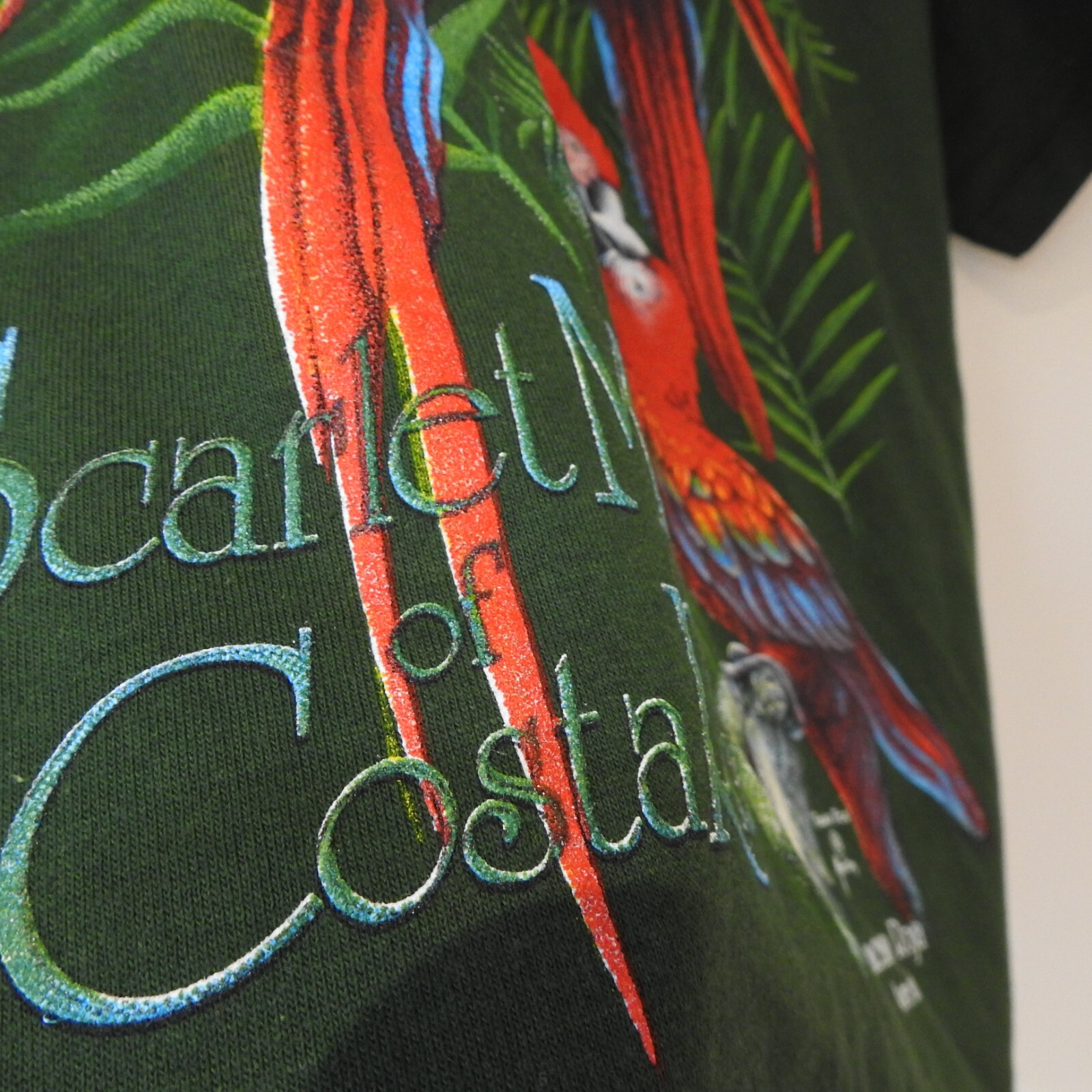 Vintage Tucan Tico Costa Rica Macaw Graphic T Shirt Size L Green New With Tags