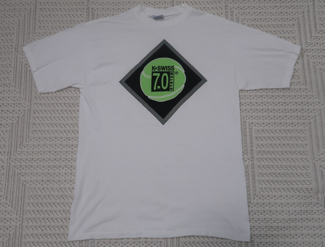 Vintage K-Swiss 7.0 System Tennis Graphic Tee XL USA All Sport Tag