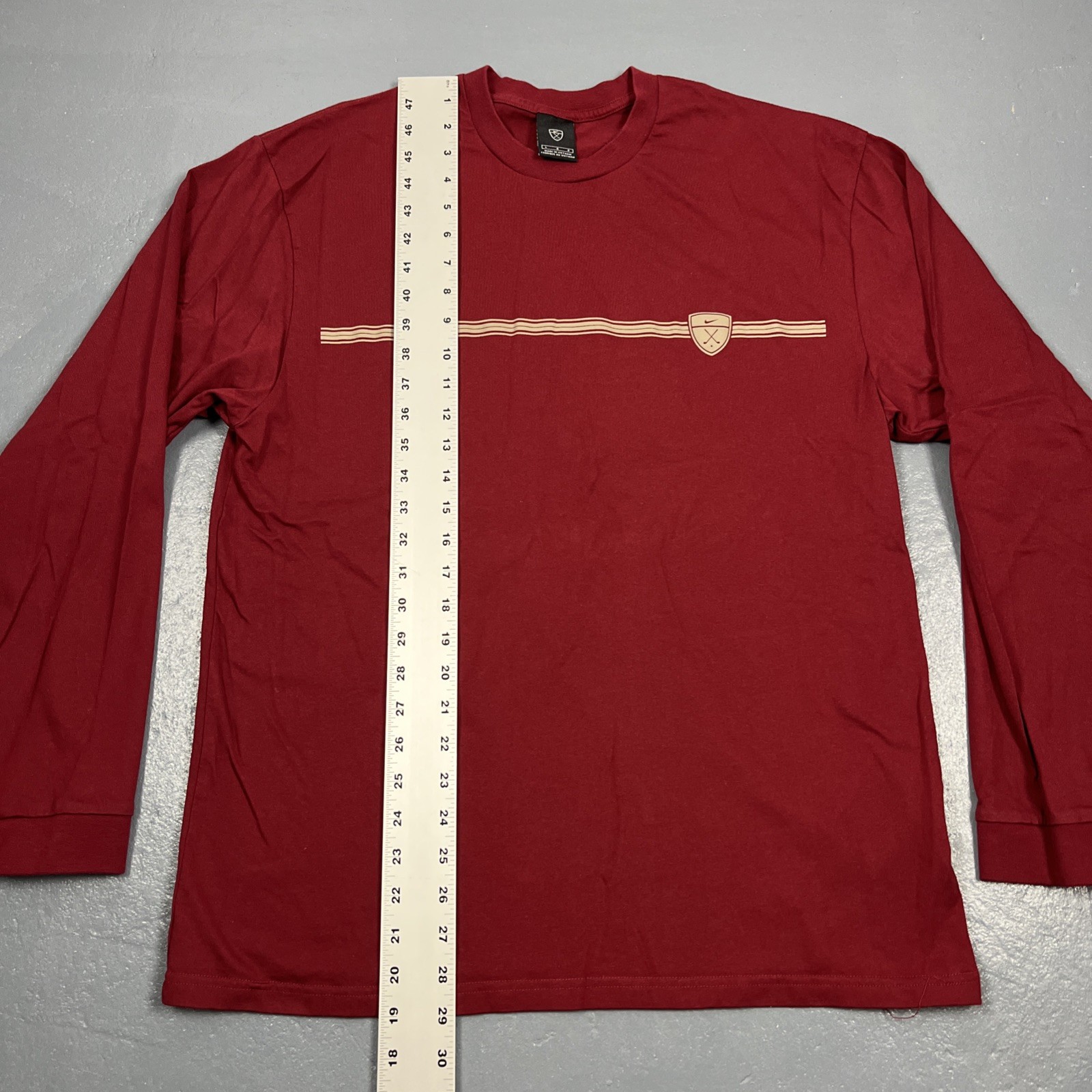 Vintage Nike Golf Long Sleeve Tshirt Red Gold Y2K Casual Sporty VTG