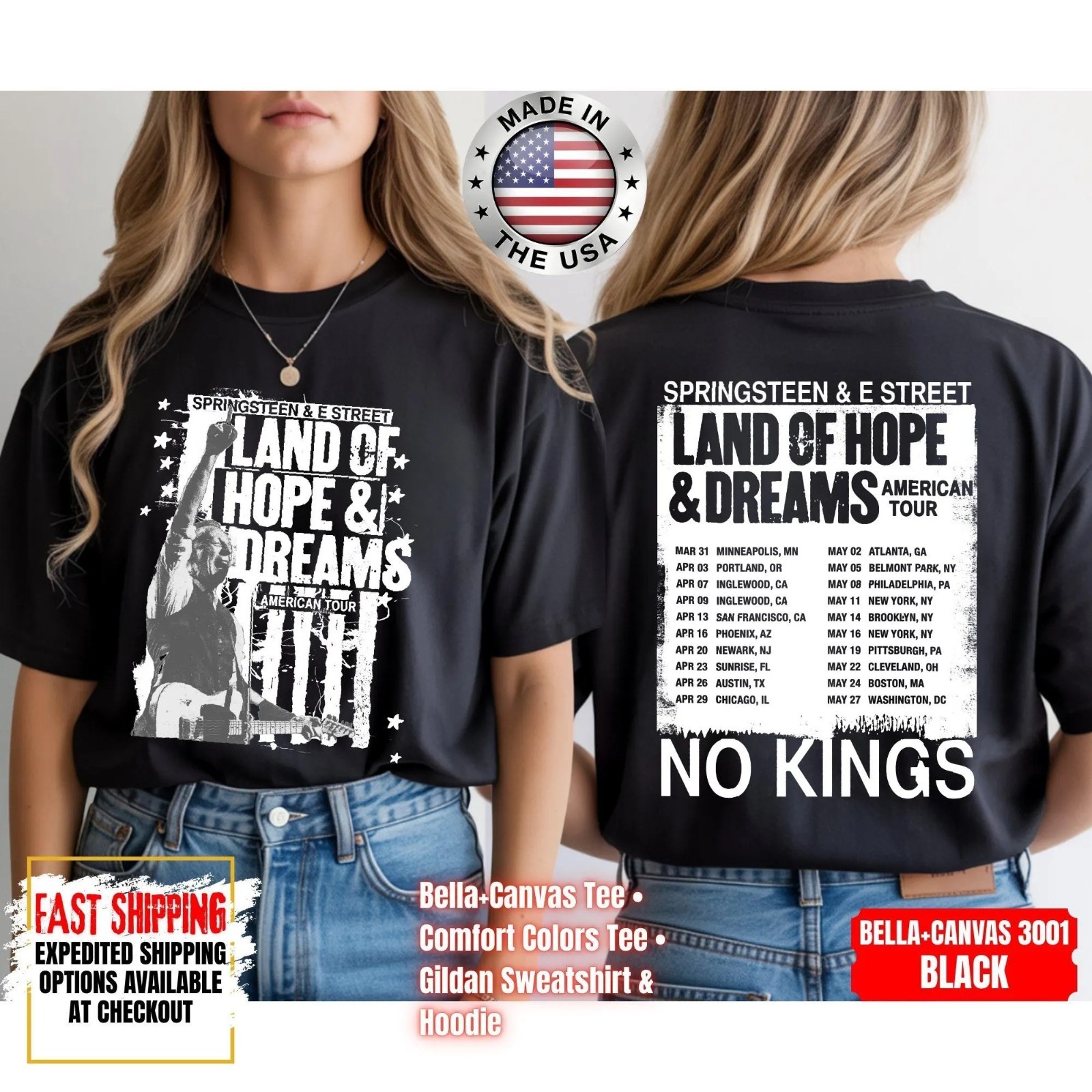 Bruce Springsteen Land of Hope & Dreams Tour 2026 T-Shirt