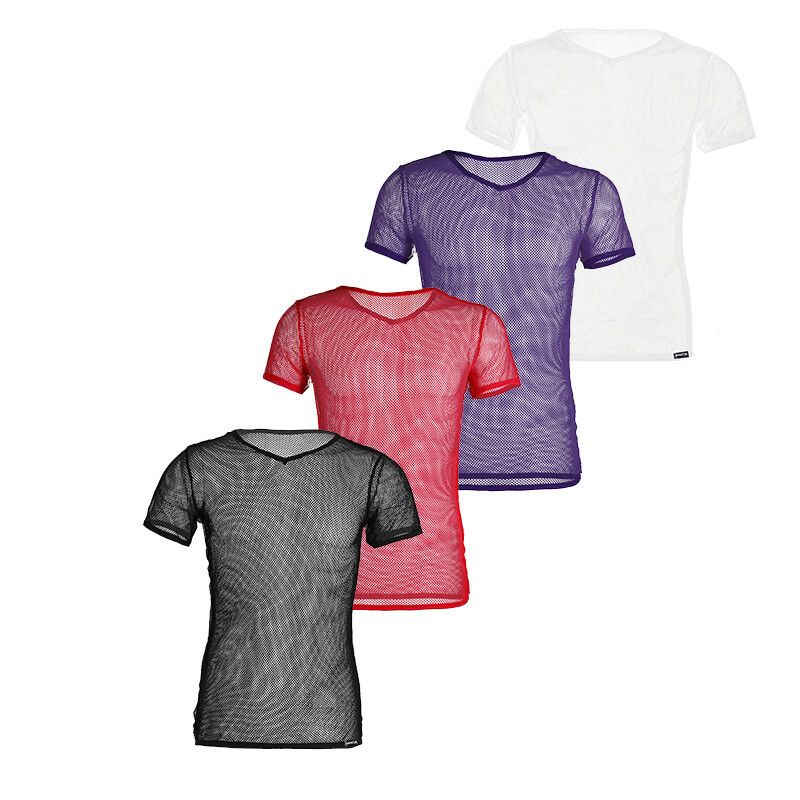 US Men Clubwear Cutout T-Shirt Tank Top Tops Fishnet Vest Sleepwear Blouse Sport