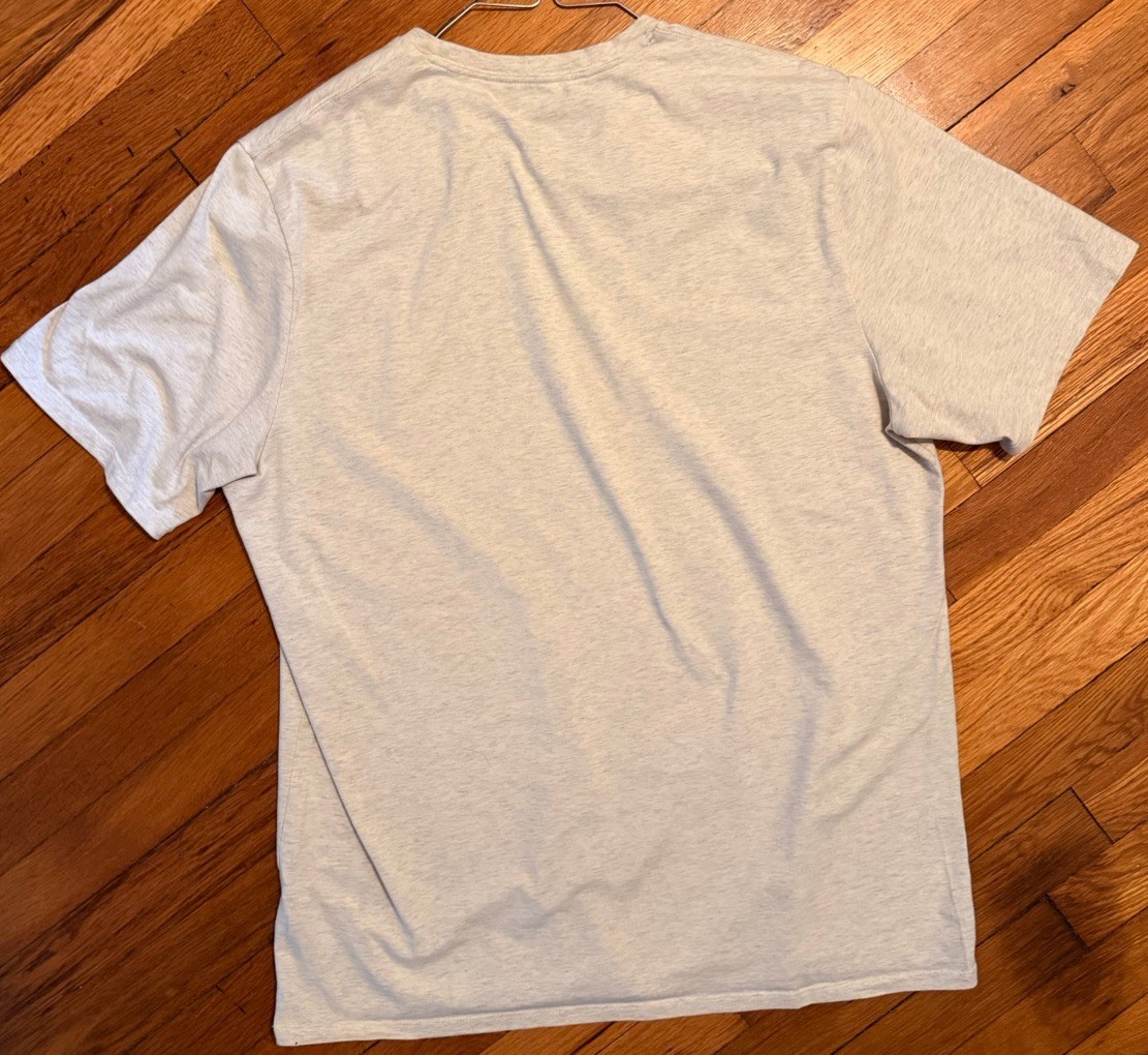 LL Bean Comfort Stretch Performance Pima Tee Shirt L Excellent Oatmeal 513018