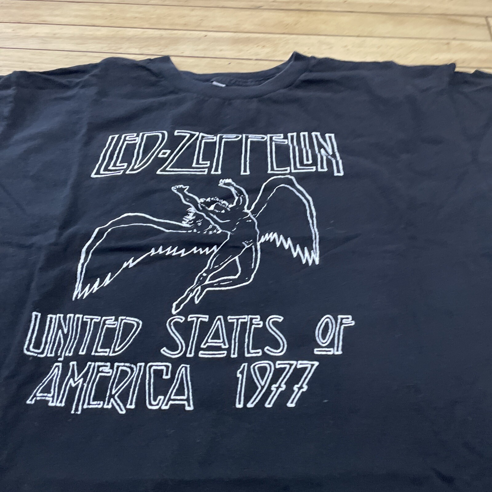 Led Zeppelin Shirt Vtg Y2k ALLSTYLE Men L Black Classic Rock Music Band Tee 42″