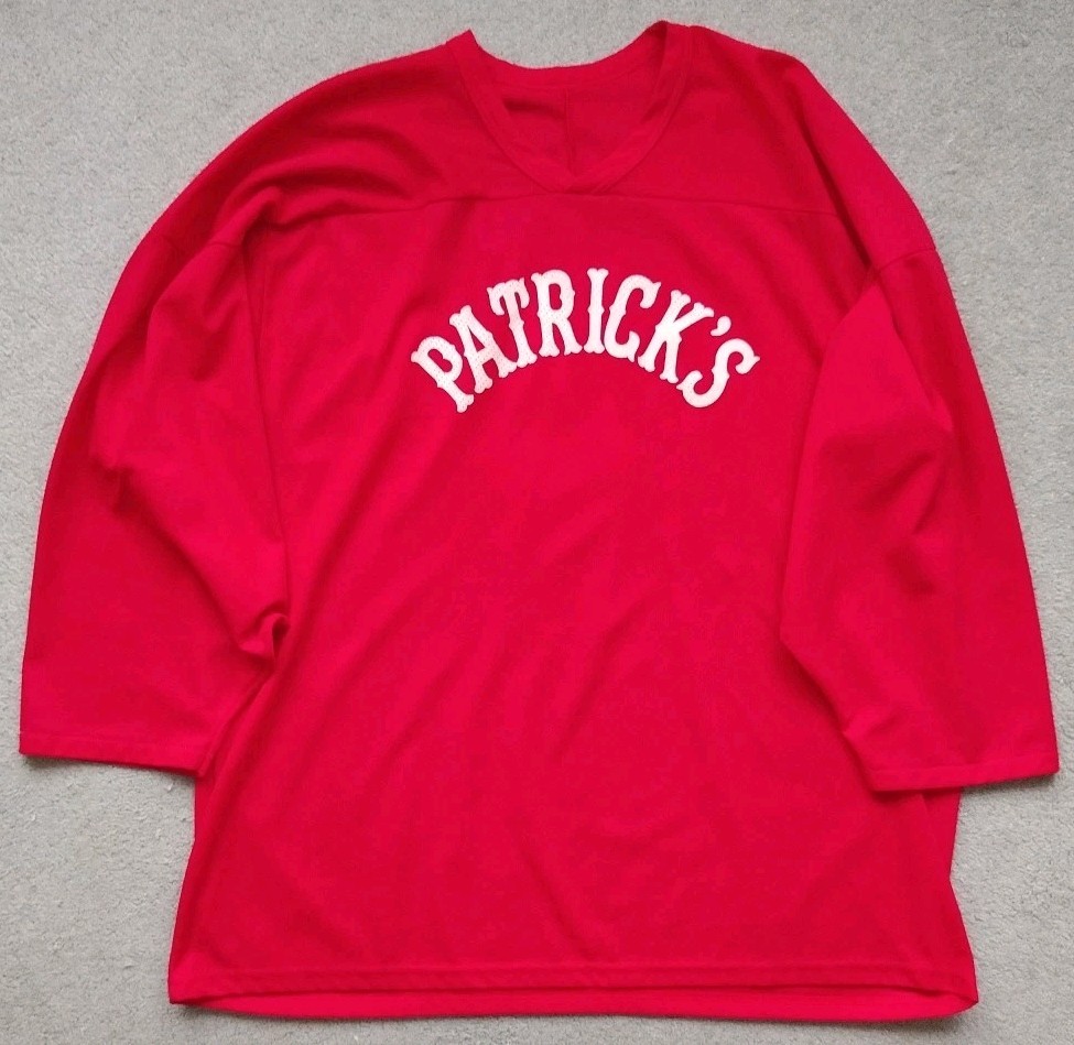 Mens XXL Vtg Red Hockey Jersey “Patrick’s” Canada Made Pit 29″ Length 35″ Stains