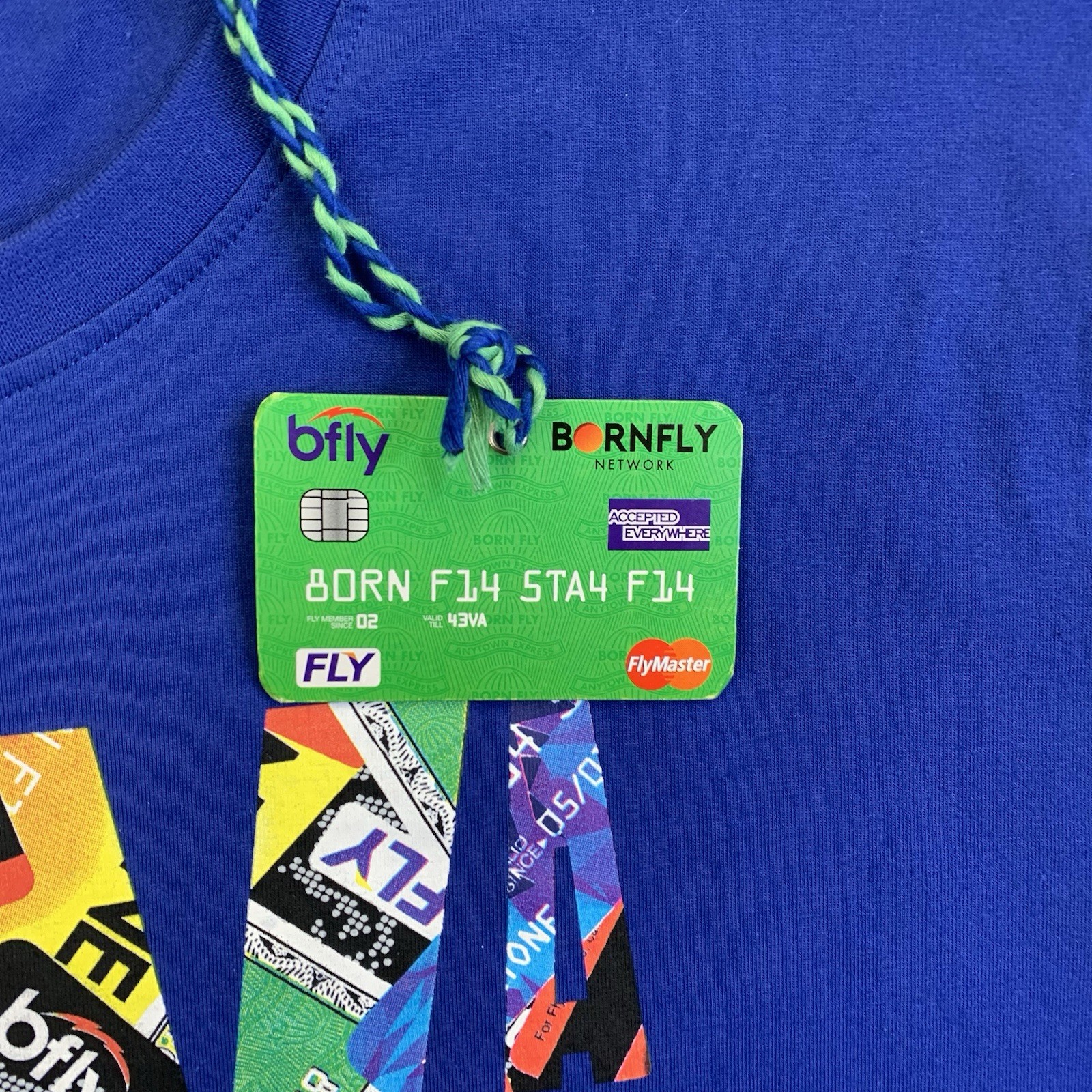 Born Fly Accepted Everywhere Royal Blue Men’s Short Sleeve T-Shirt Sz 2XL