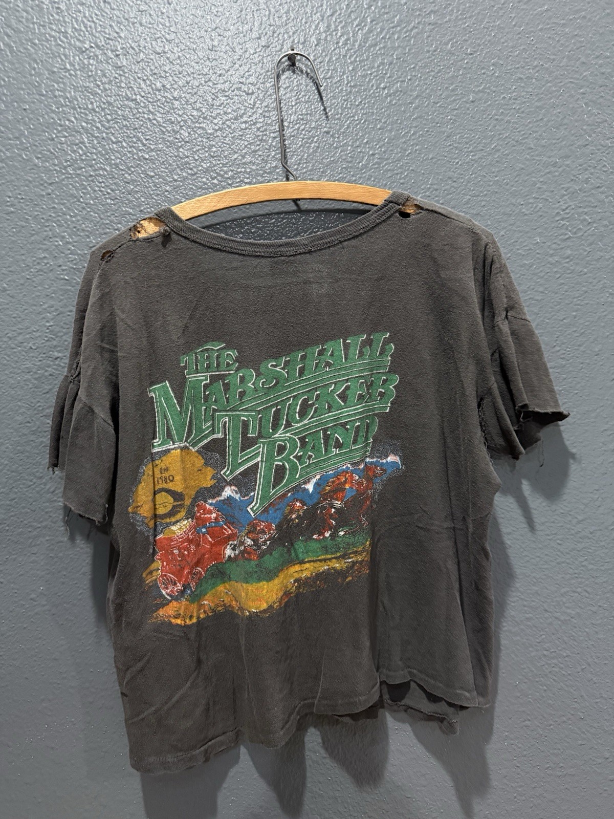 Vintage 1980 The Marshall Tucker Band Black Tee Shirt Small