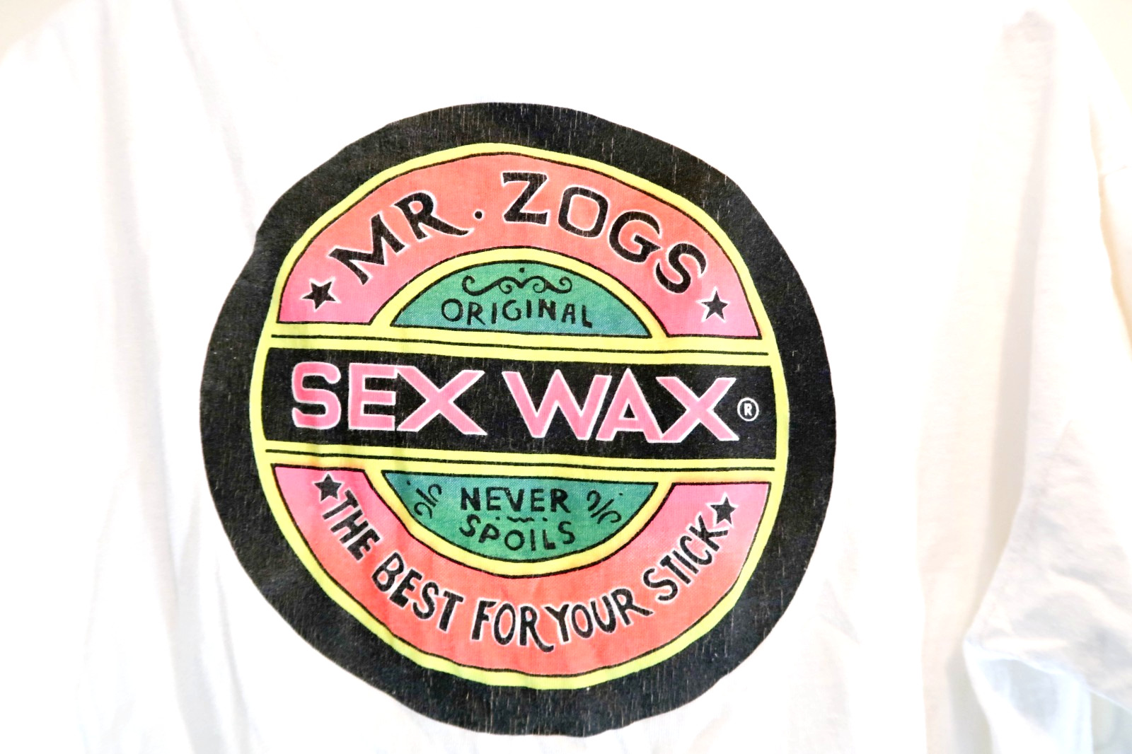 Vintage Mr Zogs Sex Wax T Shirt XL White Surf Skate Graphic Tee Big Logo 90s Y2K