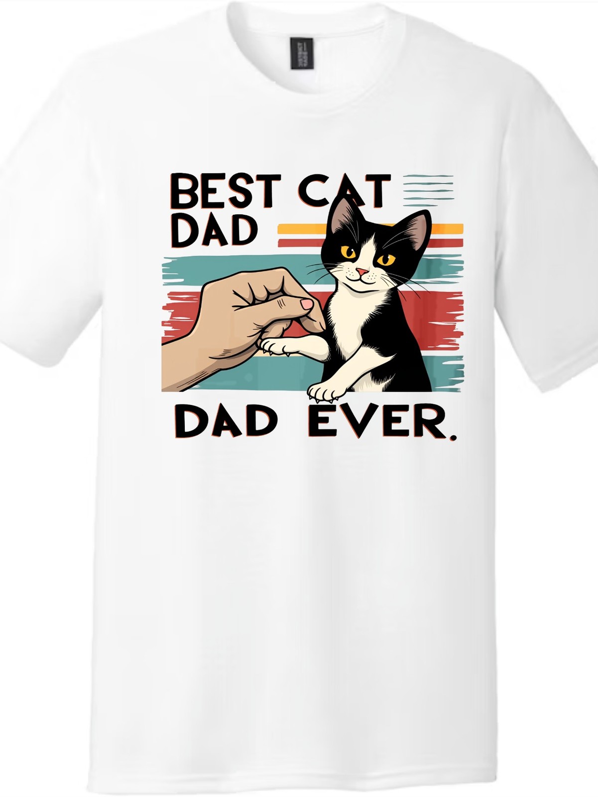 Cat Dad “Best Cat Dad Ever” Statement Graphic T-Shirt