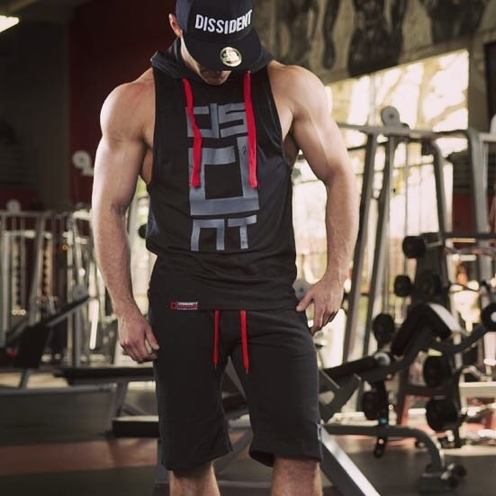 2018 New Men Gym Bodybuilding Sleeveless Hoodie Muscle Bodybuildg Tank Top Vest