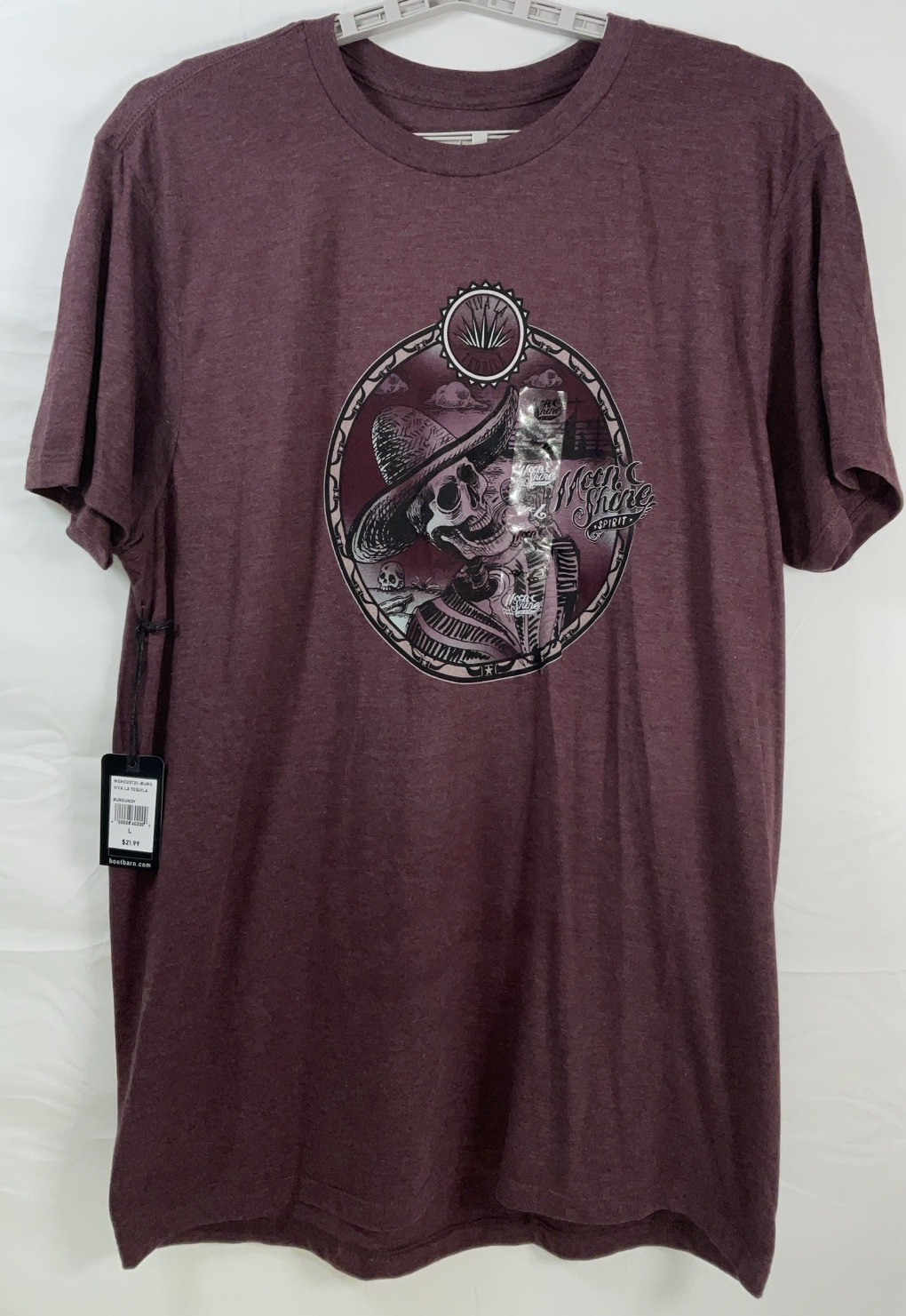 NWT Men’s Brad Paisley Moon Shine Spirit Viva La Tequila T-shirt Burgundy Large