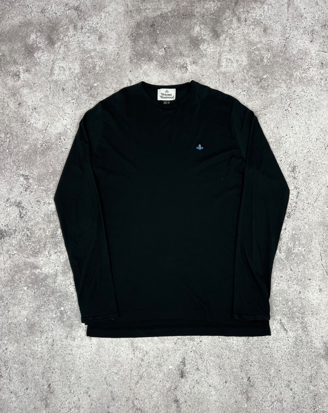 Vivienne Westwood Men’s Cotton Long Sleeve Orbital Logo Black size XL
