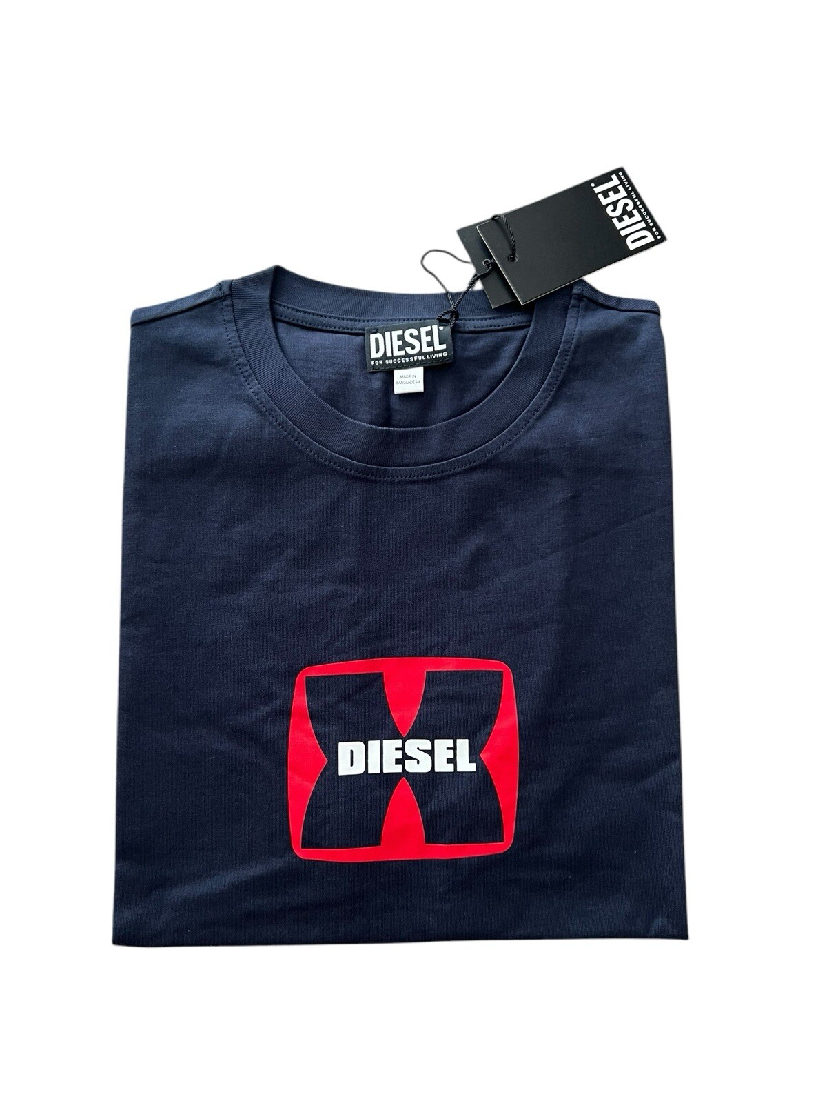 Diesel T-Diegor K47 Logo T-Shirt Midnight Blue Cotton Men’s $65 Size S