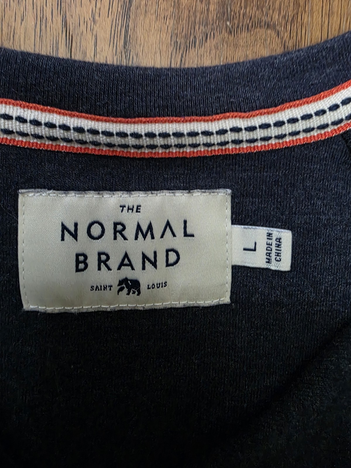 The Normal Brand Navy Blue Longsleeve Henley Mens Sz Large