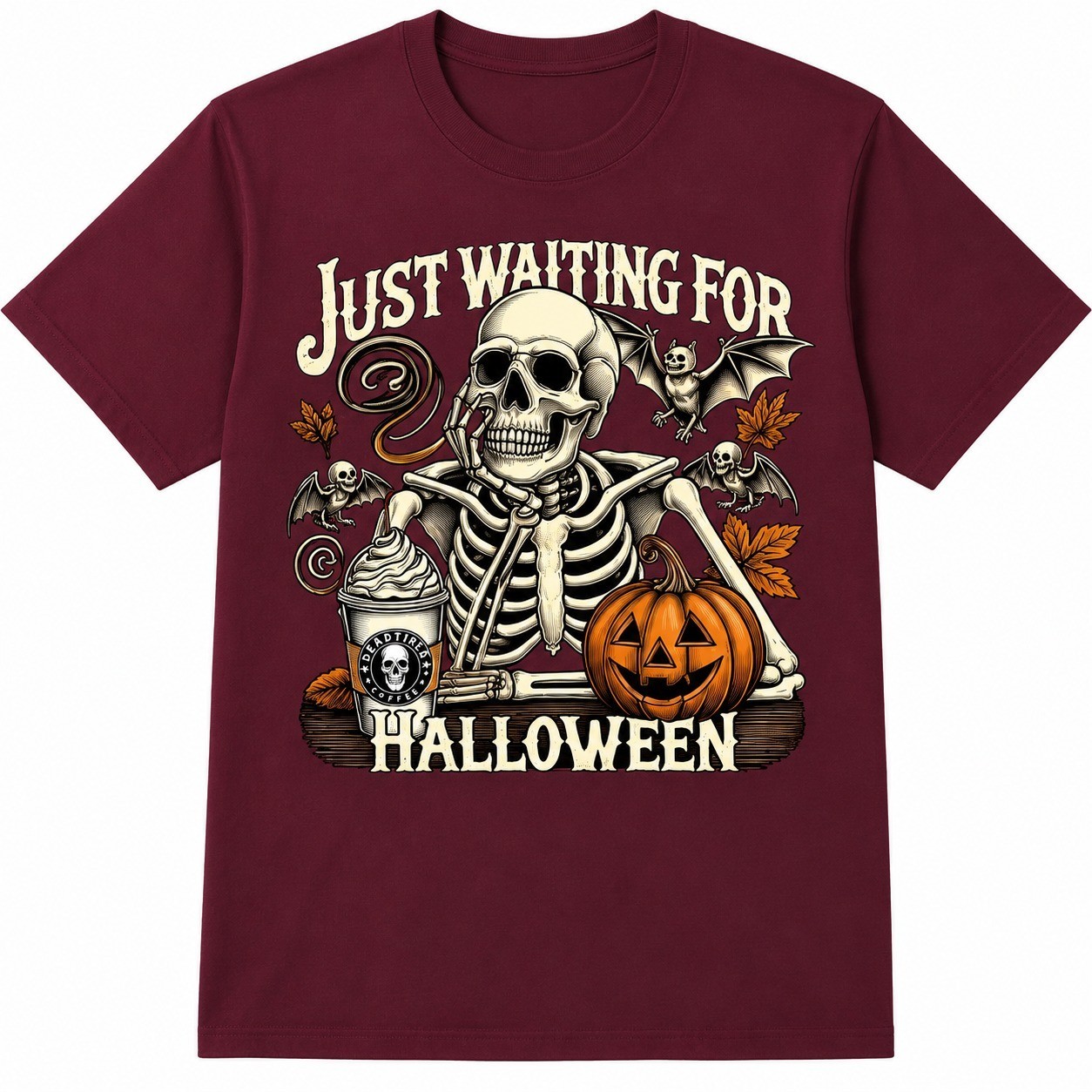 Funny Skeleton Halloween Shirt Retro Graphic Tee Spooky Gift Vintage
